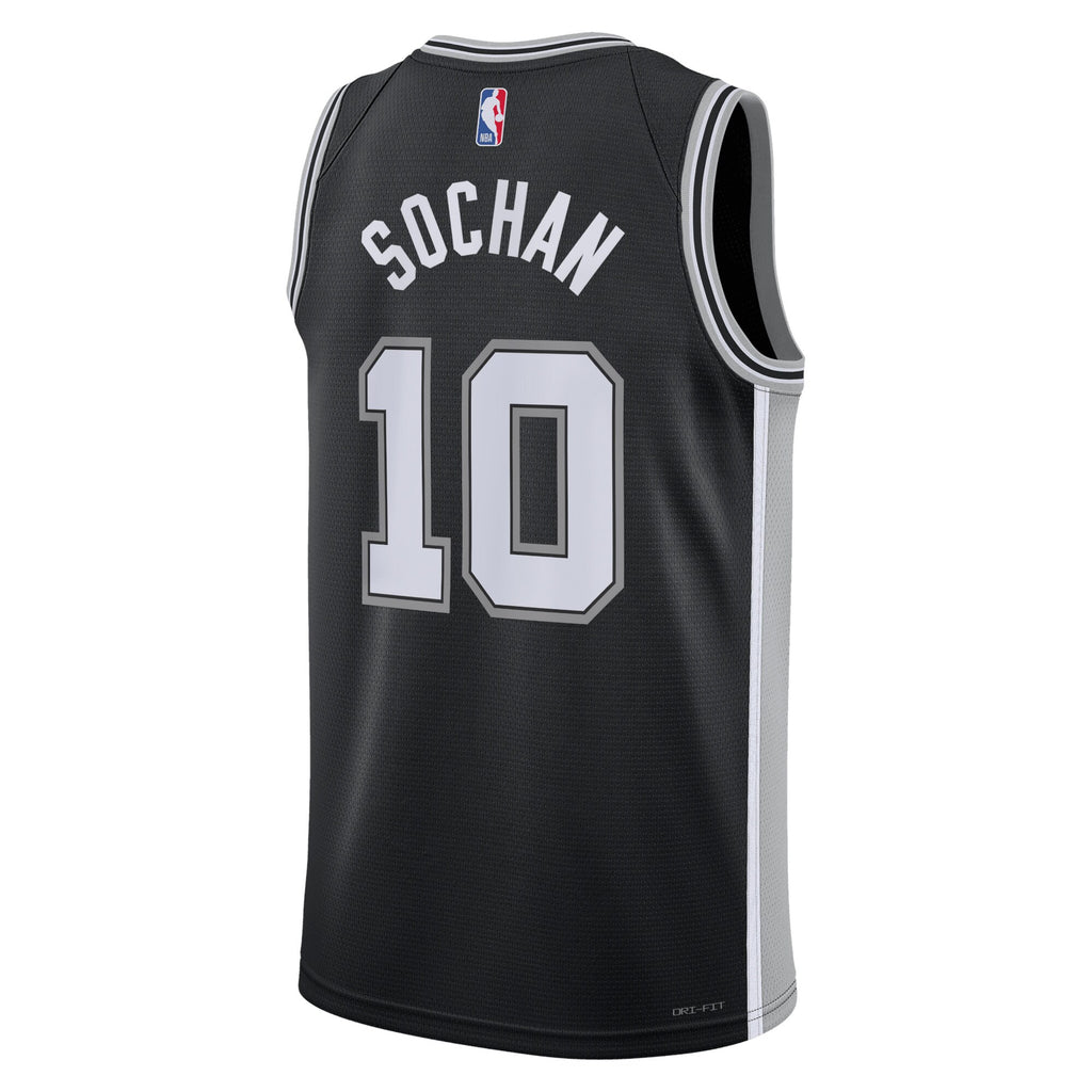 San Antonio Spurs Nike Icon Edition Swingman Jersey - Black - Jeremy Sochan - Unisex