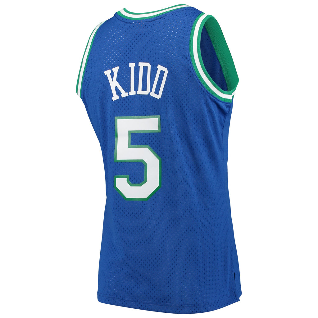 Men's Mitchell & Ness Jason Kidd Blue Dallas Mavericks 1994-95 Hardwood Classics Swingman Player Jersey