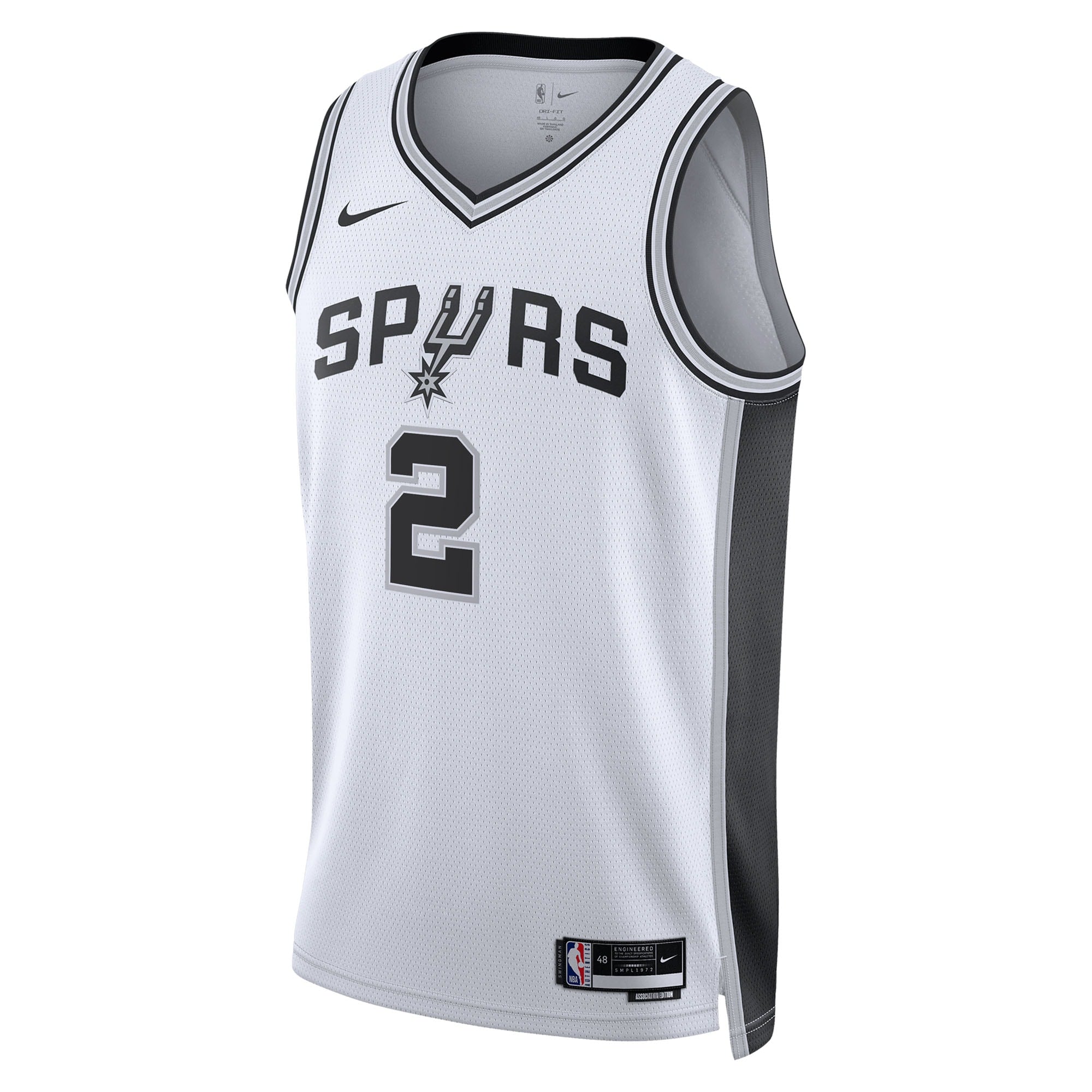 San Antonio Spurs Nike Association Swingman Jersey NBA 2025 First Round Draft Pick - White - Dylan Harper - Youth