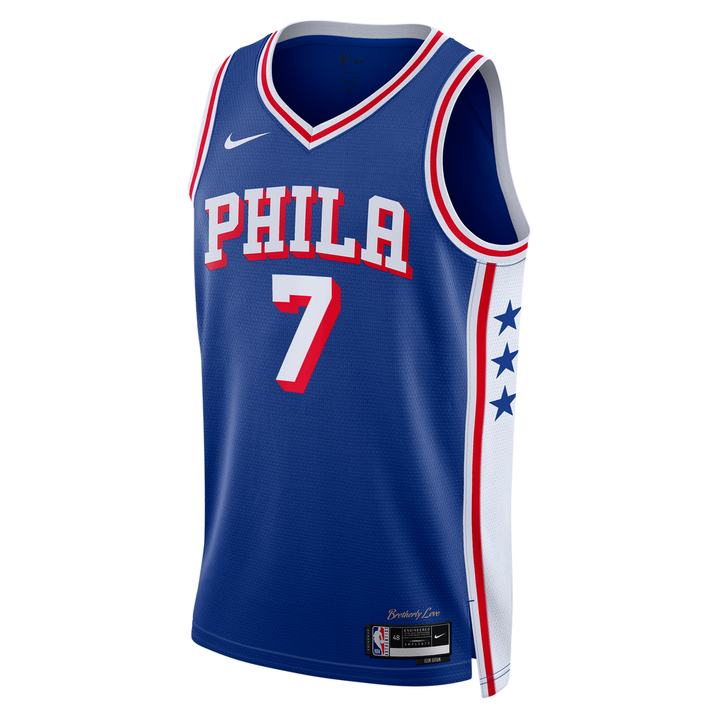 Philadelphia 76ers Nike Icon Edition Swingman Jersey - Royal - Jaylen Brown - Youth