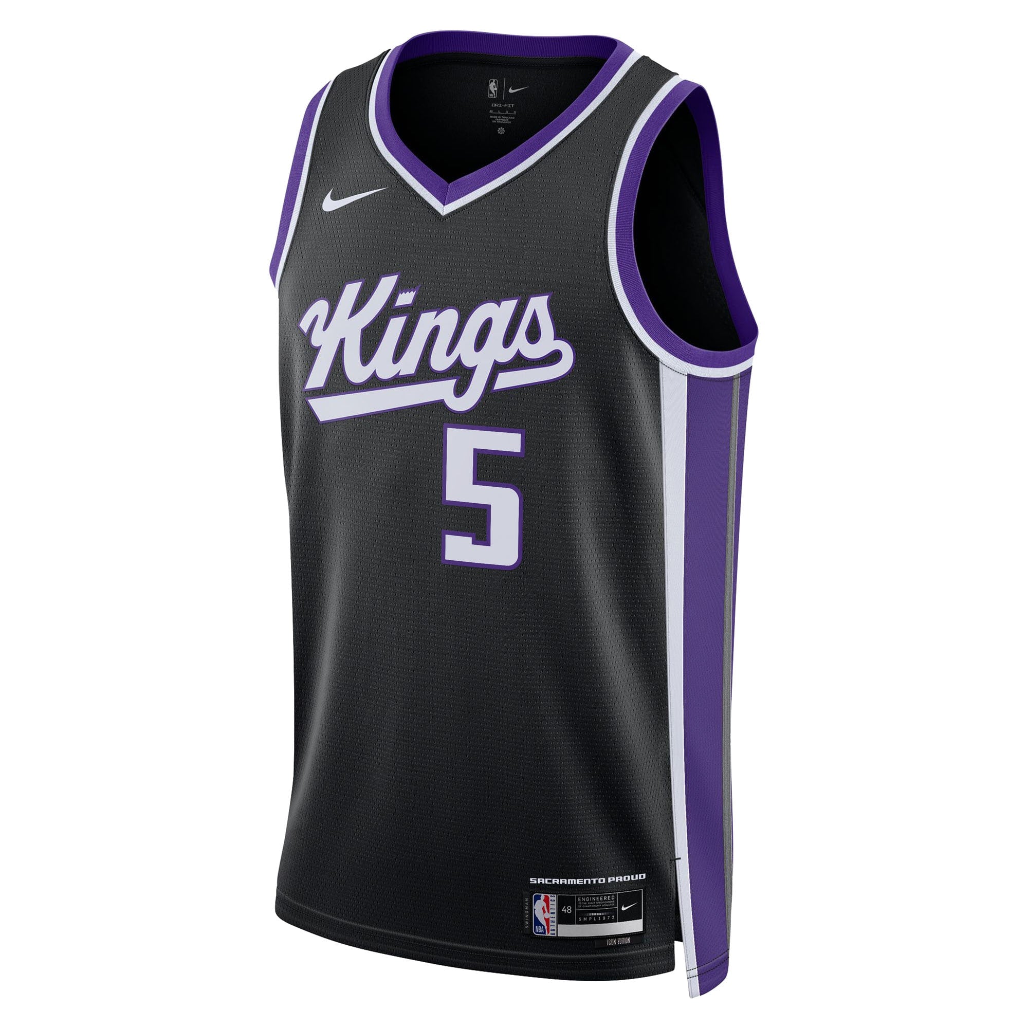 Sacramento Kings Nike Icon Swingman Jersey - Black - Darius Acuff Jr. - Unisex