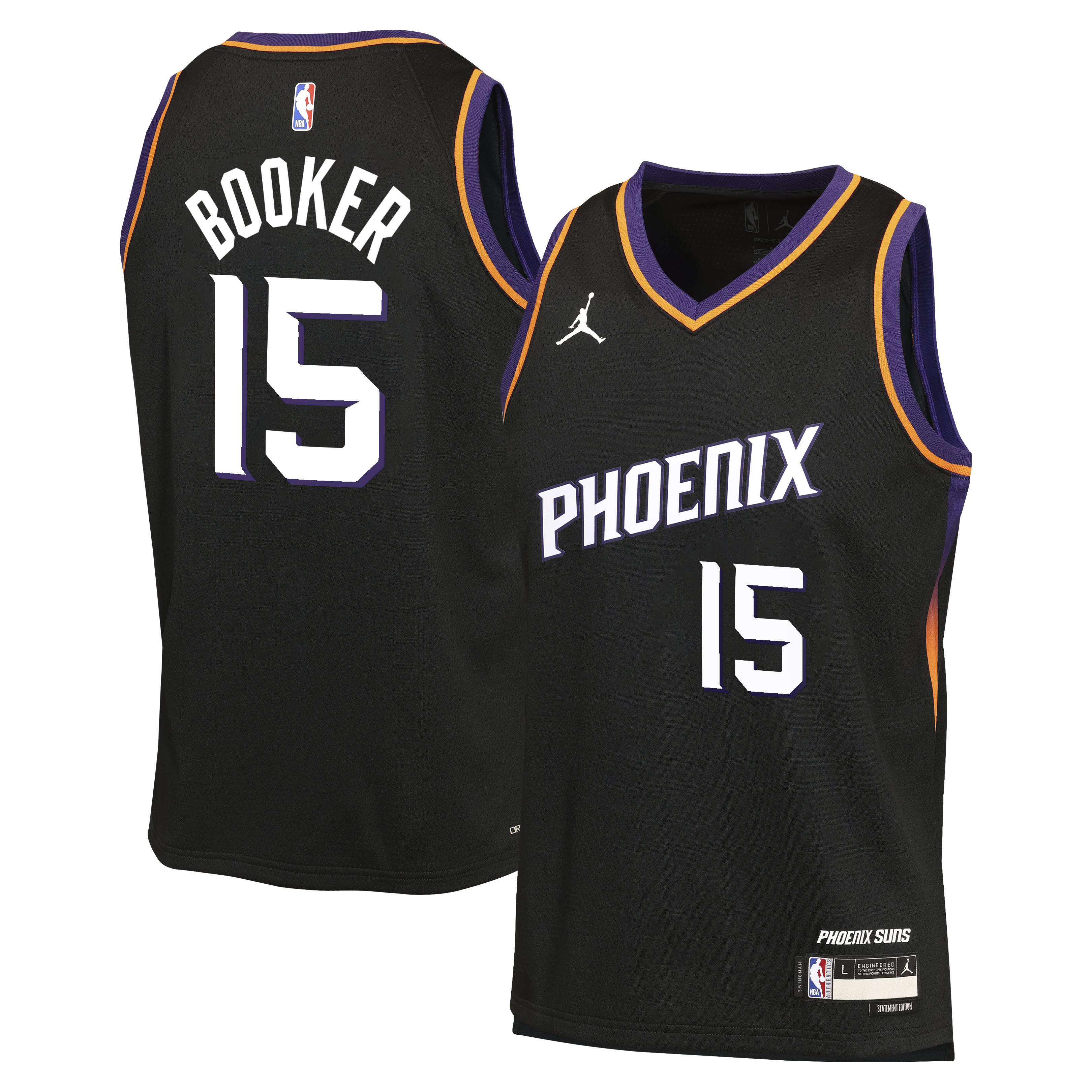 Phoenix Suns Jordan Brand Statement Edition Jersey - Black - Devin Booker - Youth
