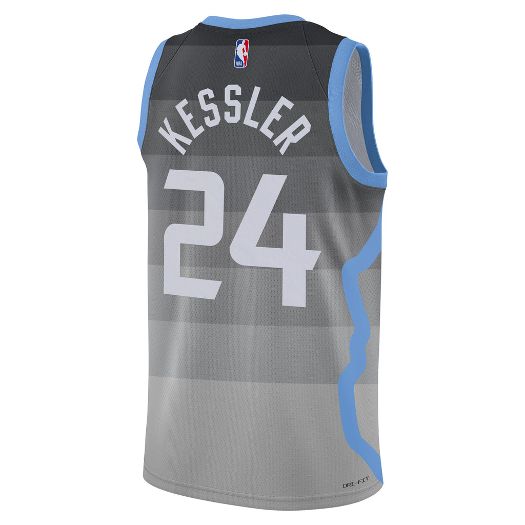 Utah Jazz Nike 2025/26 City Edition Swingman Jersey - Gray - Walker Kessler - Unisex