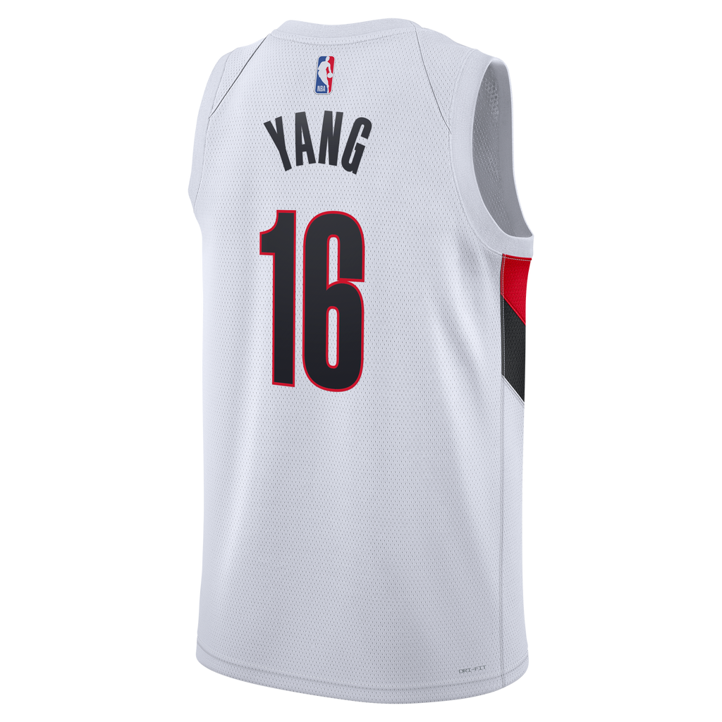 Portland Trail Blazers Nike Replica Association Edition Swingman Jersey - White - Yang Hansen - Unisex