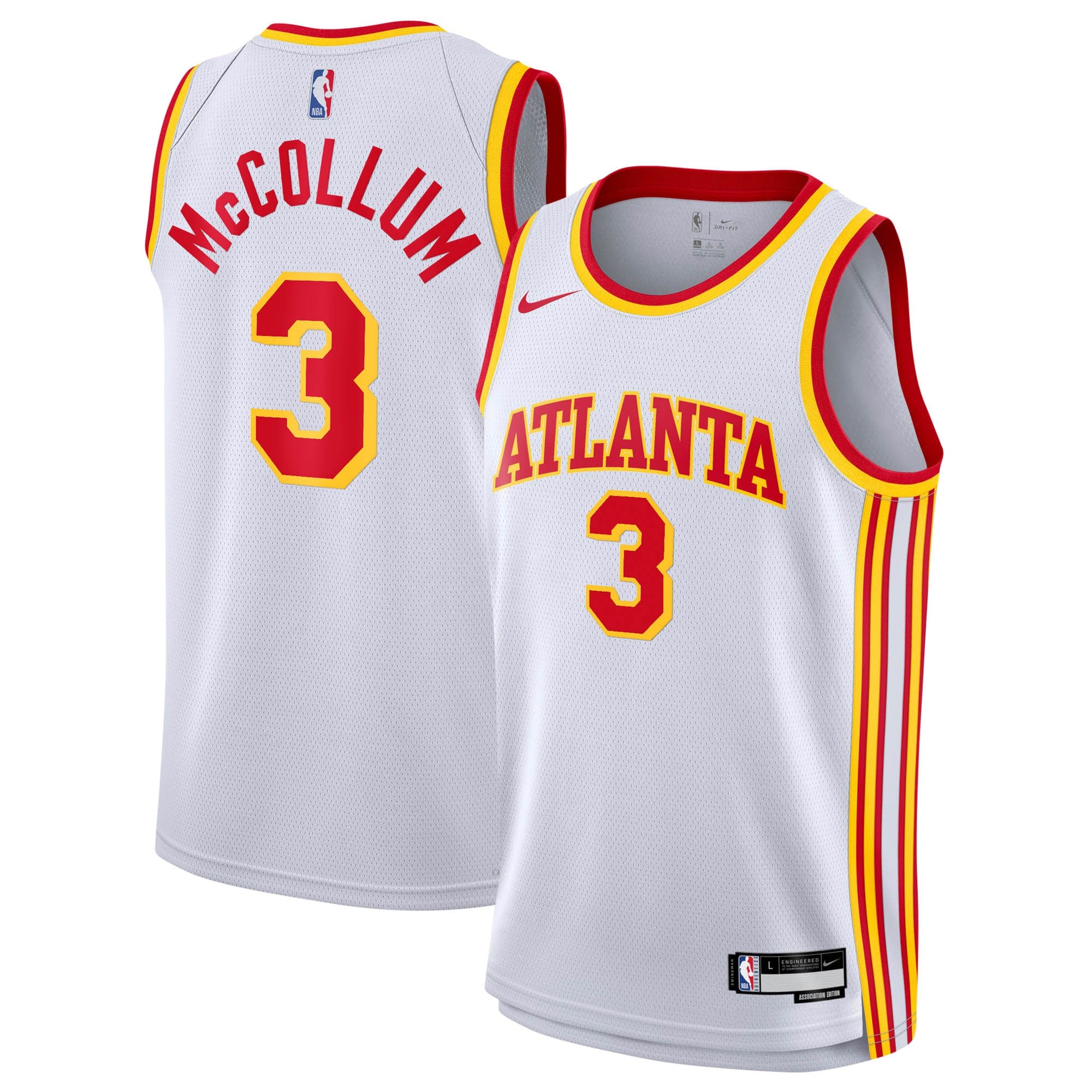 Atlanta Hawks Nike Association Edition Swingman Jersey - White - CJ McCollum - Youth