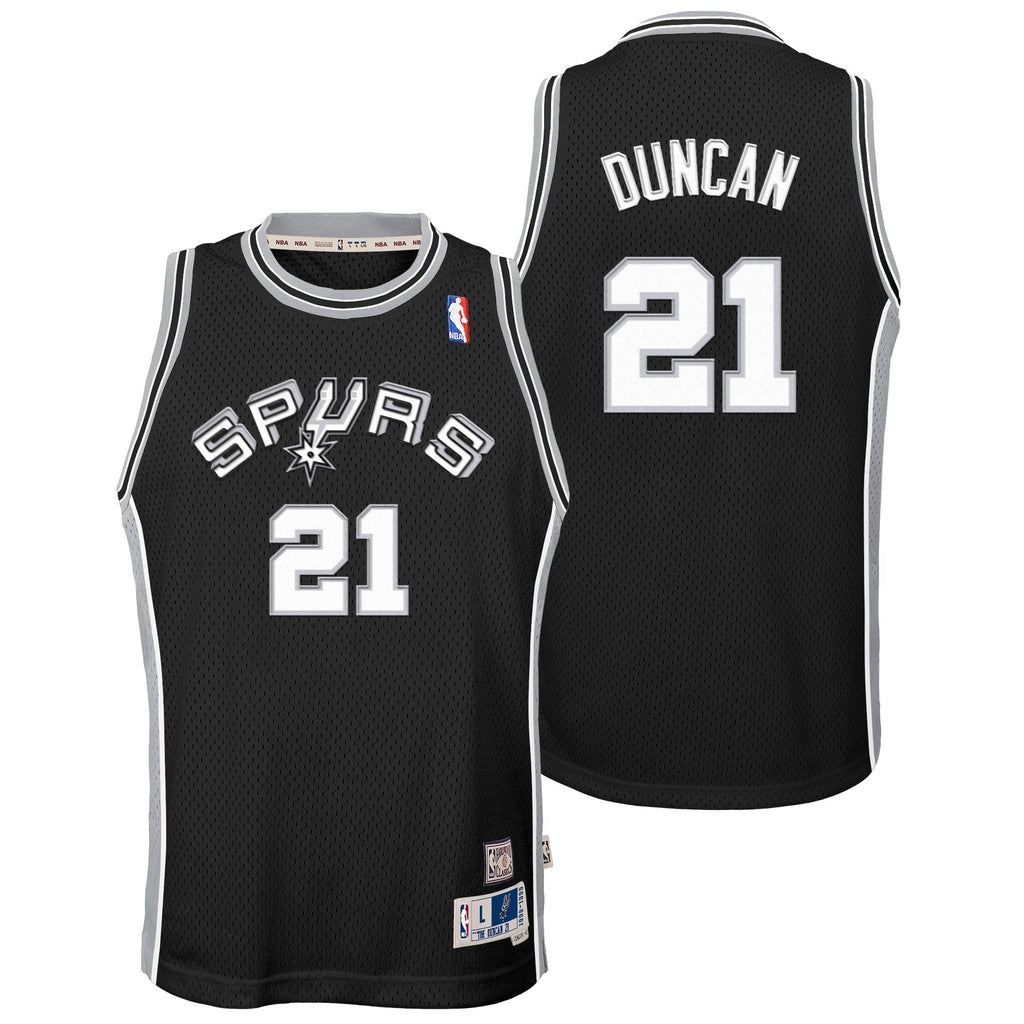 San Antonio Spurs Tim Duncan 1998-99 Hardwood Classics Road Swingman Jersey - Black - Youth