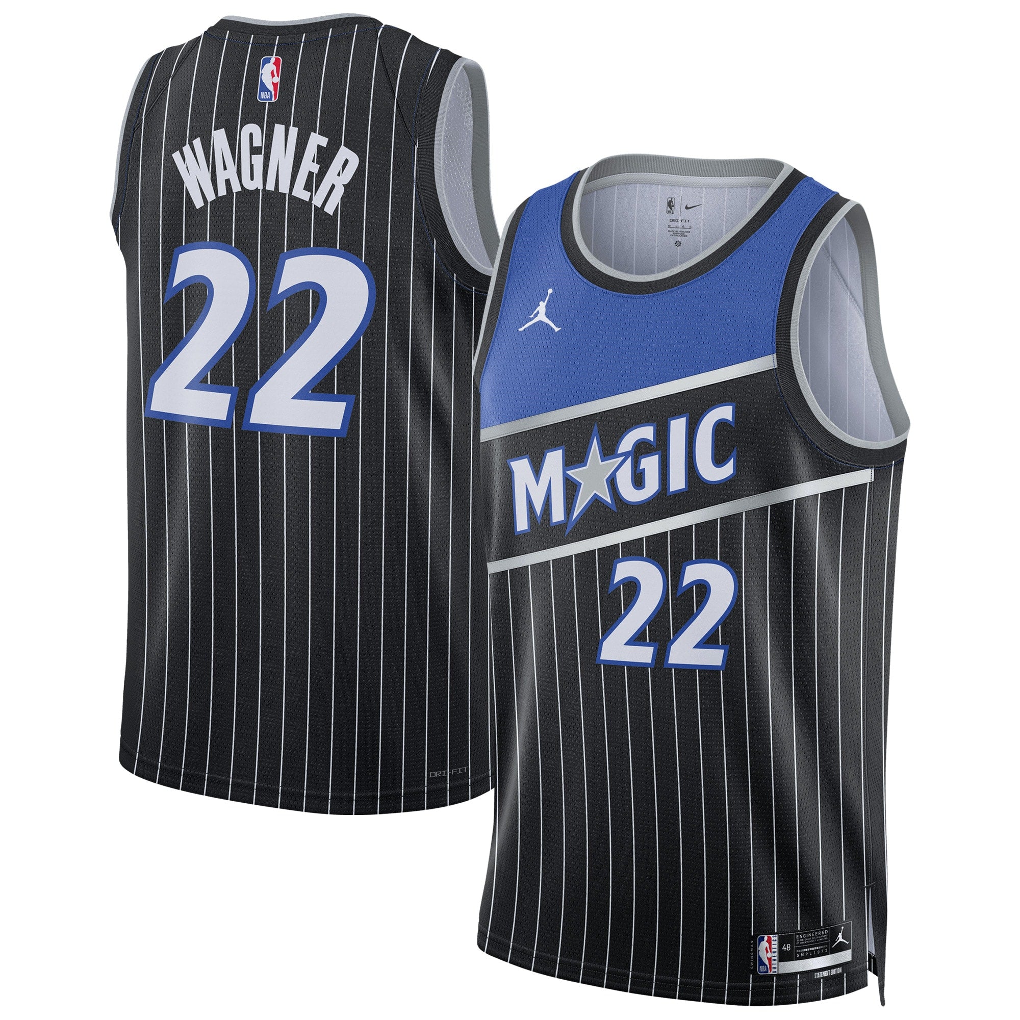 Orlando Magic Jordan Brand Statement Edition Swingman Jersey - Black - Franz Wagner - Unisex