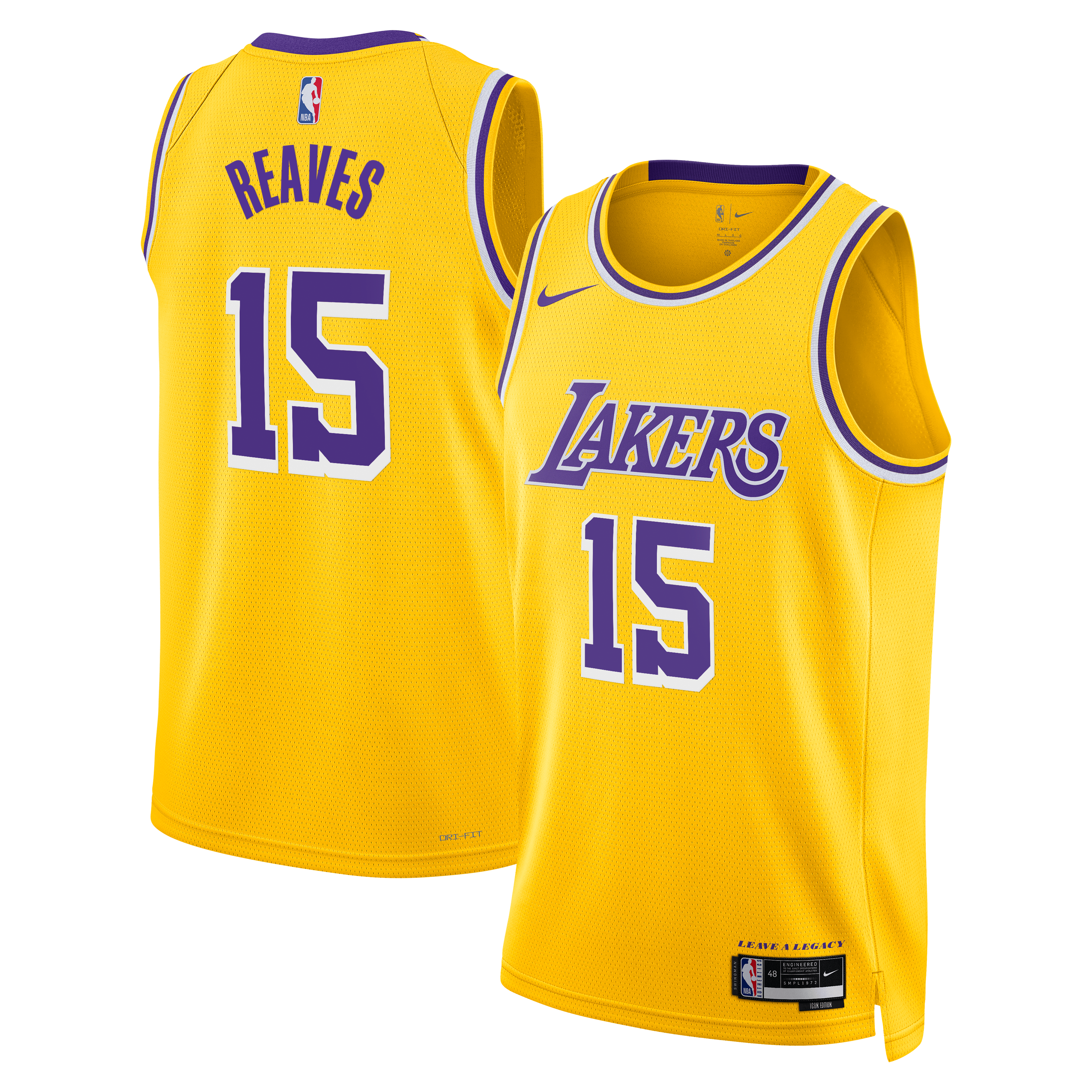 Los Angeles Lakers Nike Icon Edition Swingman Jersey - Gold - Austin Reaves - Unisex