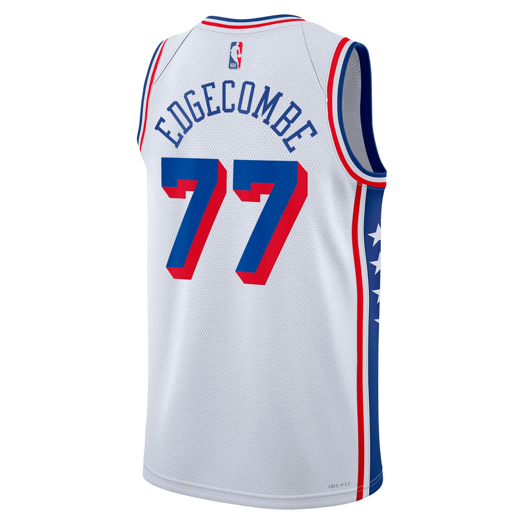 Philadelphia 76ers Nike Association Edition Swingman Jersey - White - VJ Edgecombe - Unisex