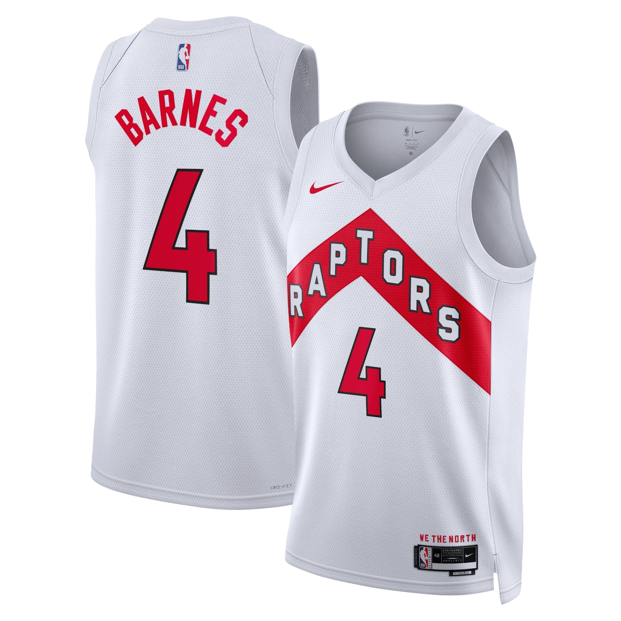 Toronto Raptors Nike Association Edition Swingman Jersey - White - Scottie Barnes - Unisex
