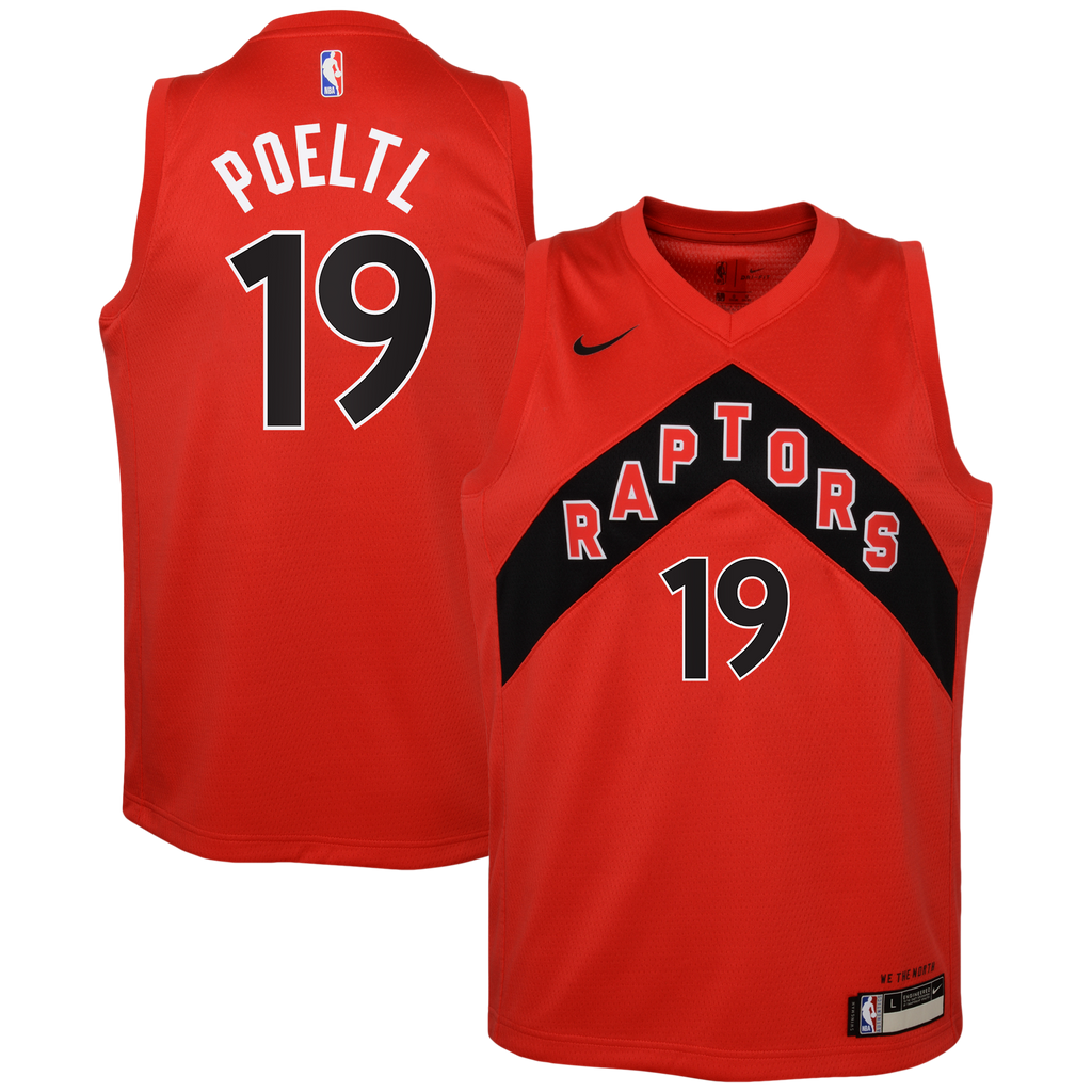 Toronto Raptors Nike Icon Edition Swingman Jersey - Red - Jakob Poeltl - Youth