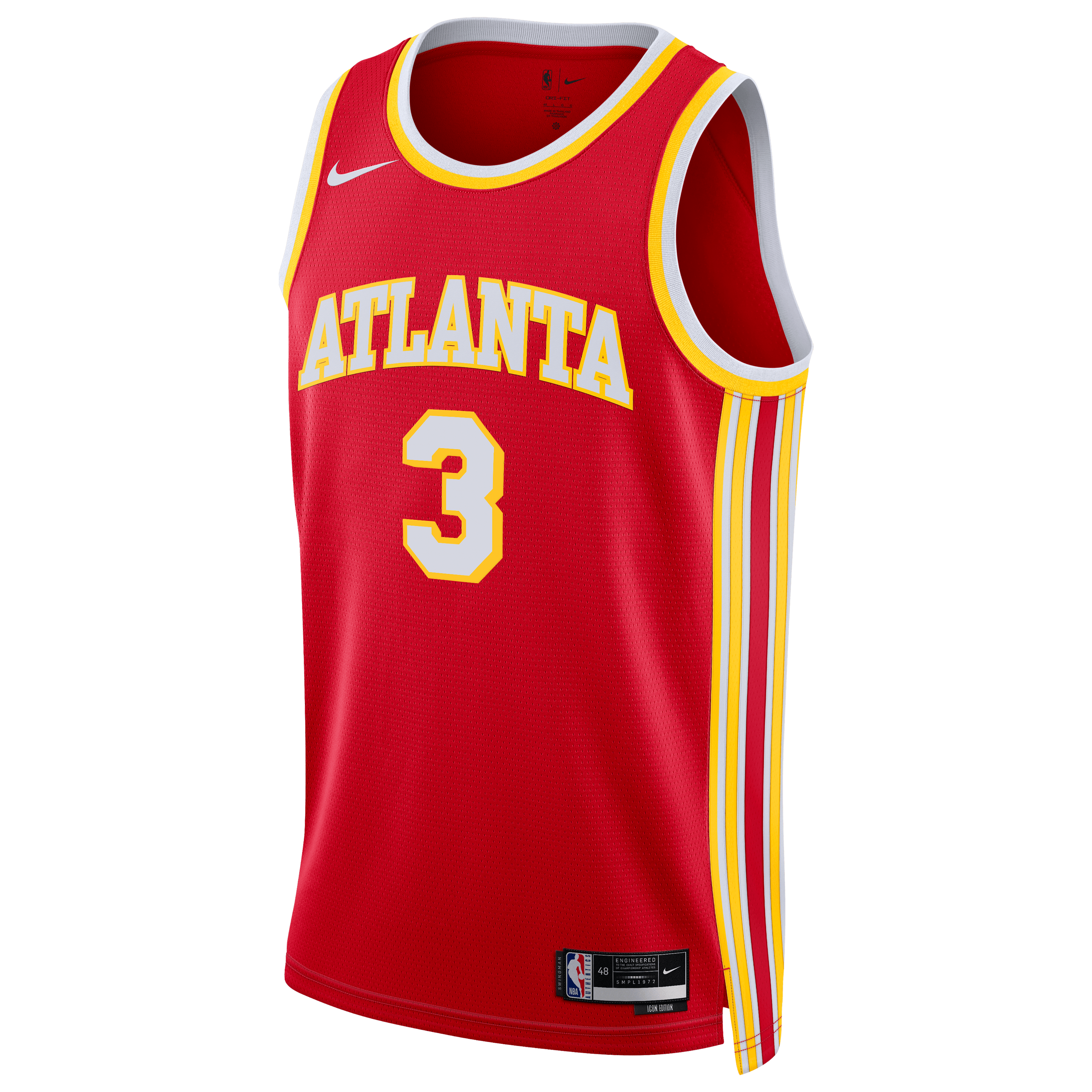 Atlanta Hawks Nike Icon Edition Swingman Jersey - Red - CJ McCollum - Unisex