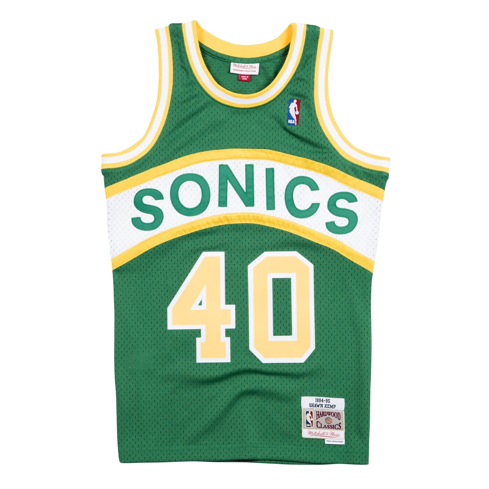 Seattle Supersonics Shawn Kemp Hardwood Classics Road Swingman Jersey By Mitchell & Ness - Mens