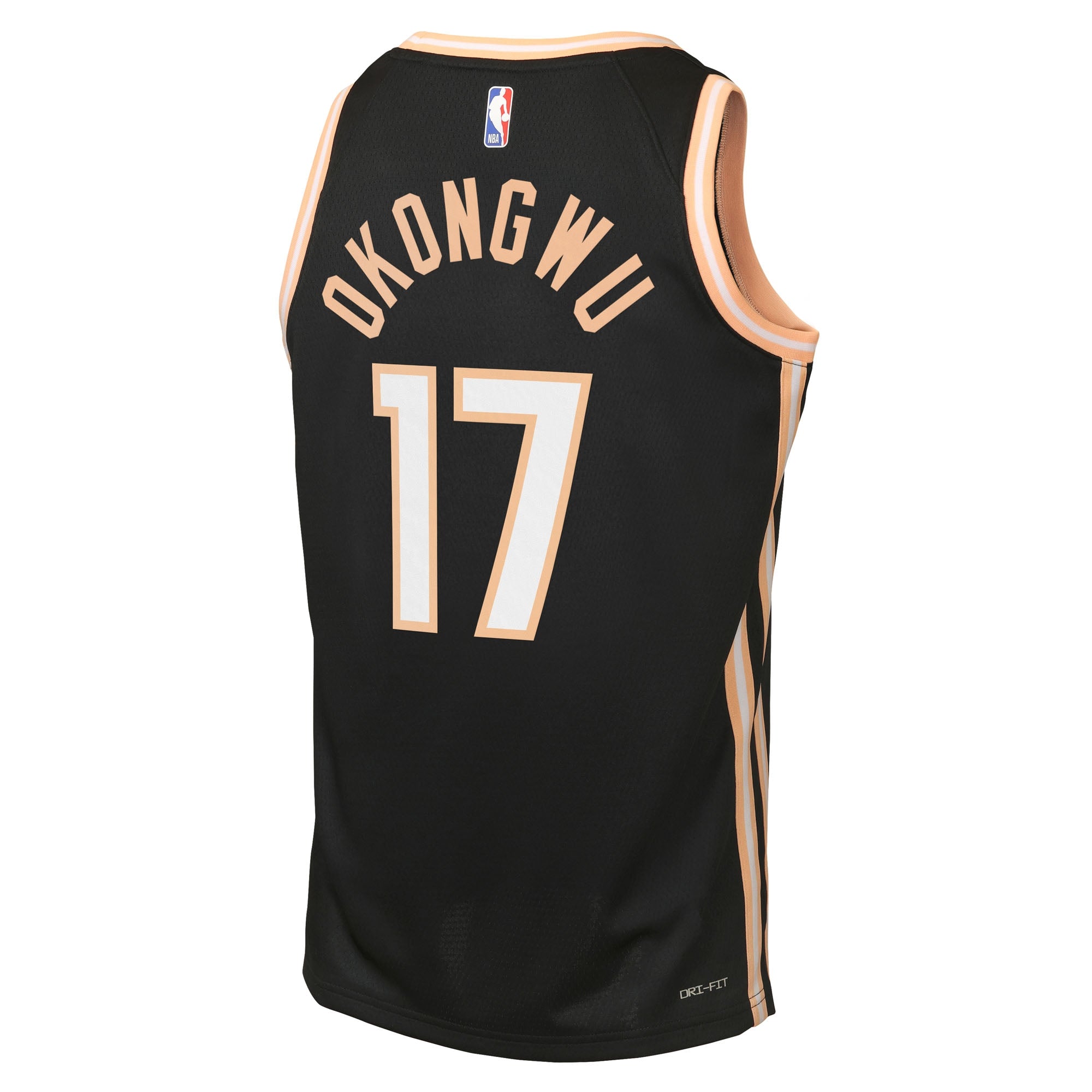 Atlanta Hawks Nike 2025/26 City Edition Swingman Jersey - Black - Onyeka Okongwu - Youth