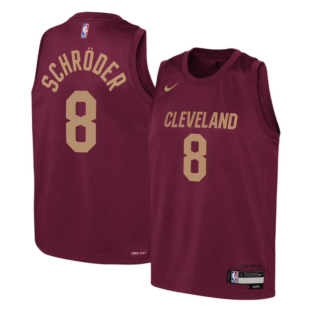 Cleveland Cavaliers Nike Icon Edition Swingman Jersey - Wine - Dennis Schröder - Youth