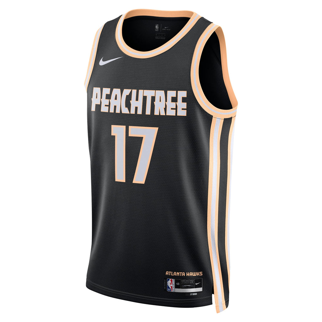 Atlanta Hawks Nike 2025/26 City Edition Swingman Jersey - Black - Onyeka Okongwu - Unisex