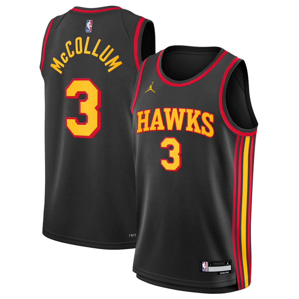 Atlanta Hawks Jordan Brand Statement Edition Swingman Jersey - Black - CJ McCollum - Youth