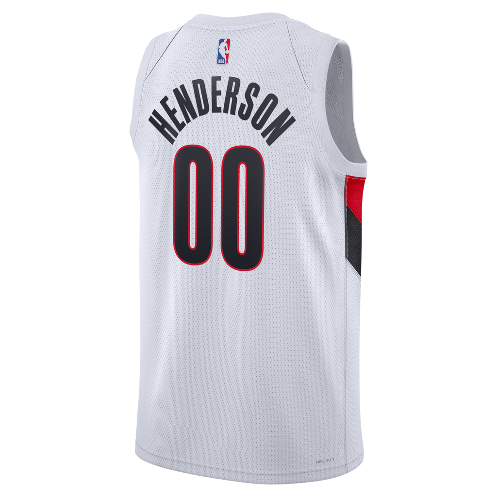 Portland Trail Blazers Nike Replica Association Edition Swingman Jersey - White - Scoot Henderson - Unisex