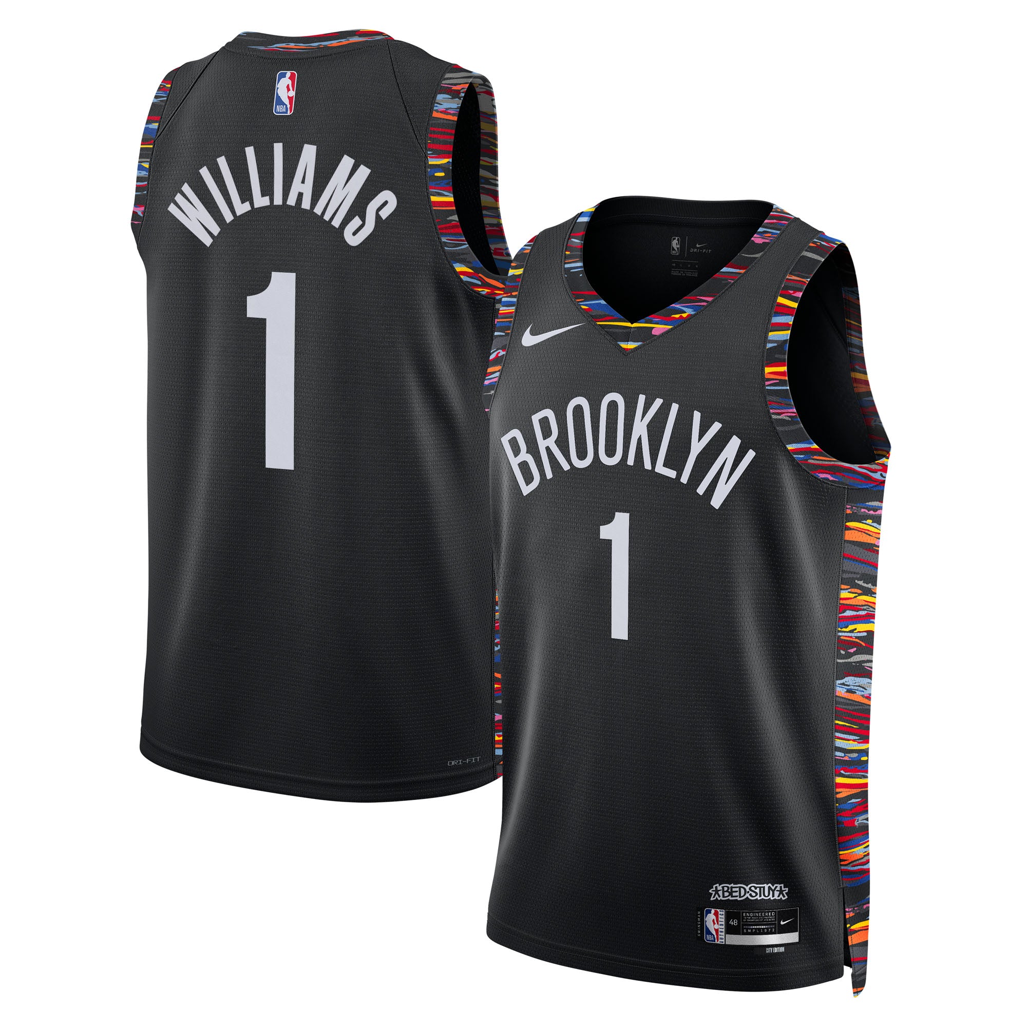 Brooklyn Nets Nike 2025/26 City Edition Swingman Jersey - Black - Ziaire Williams - Unisex