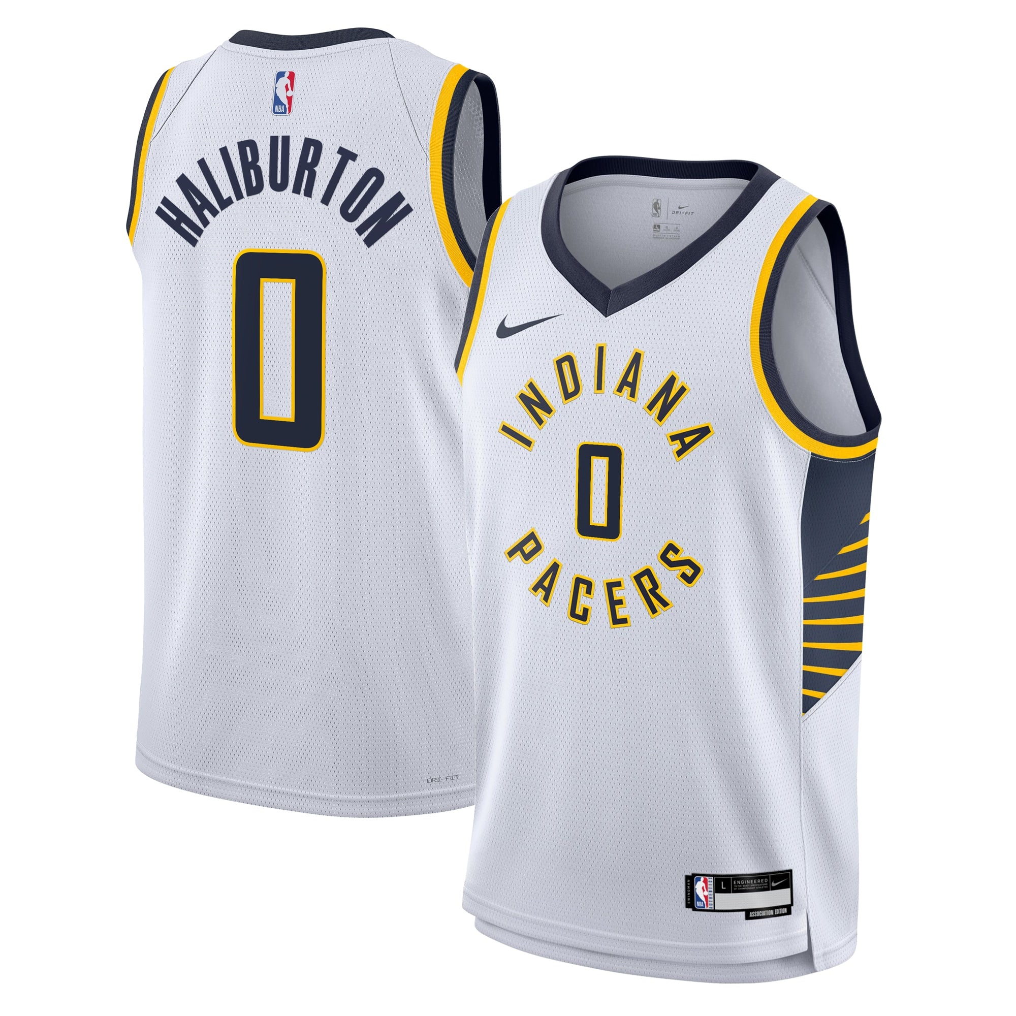 Indiana Pacers Nike Association Edition Swingman Jersey - White - Tyrese Haliburton - Youth