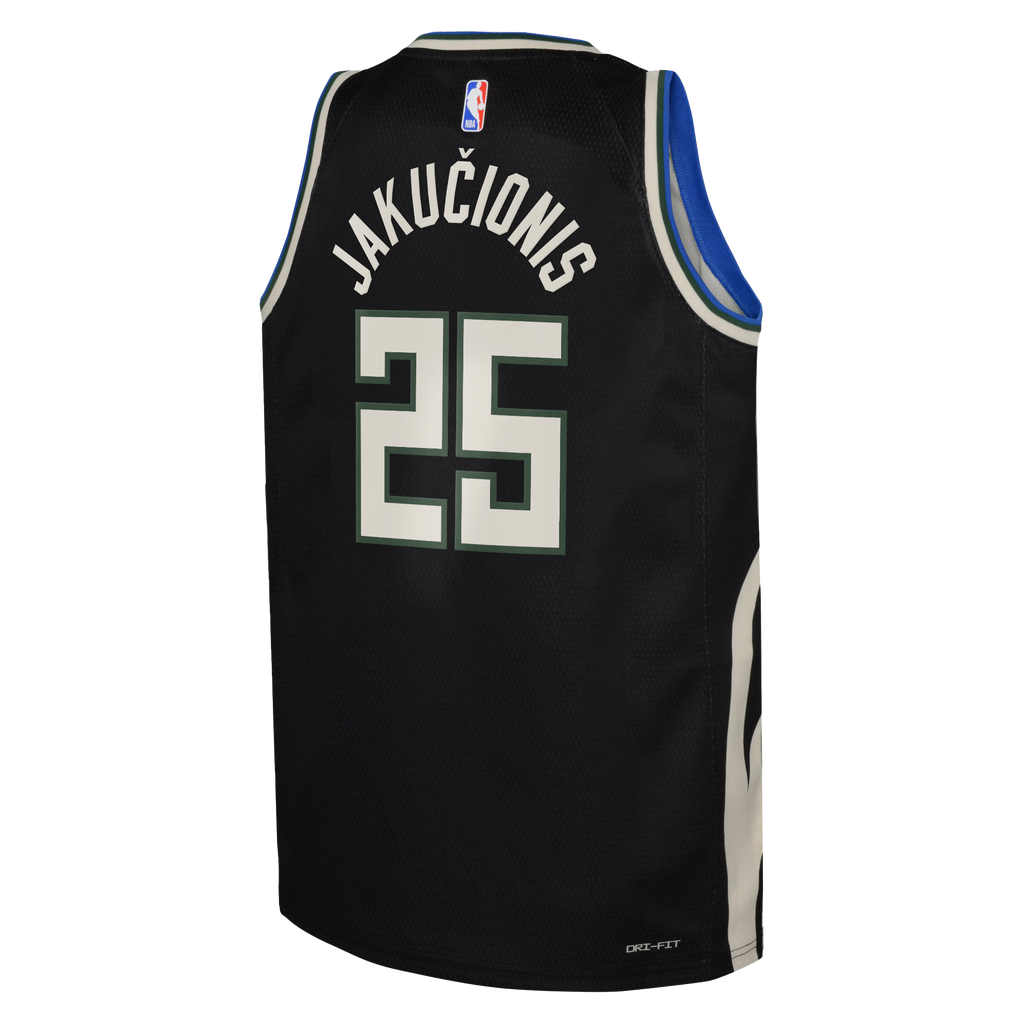 Milwaukee Bucks Jordan Brand Statement Edition Swingman Jersey - Hunter Green - Kasparas Jakučionis - Youth