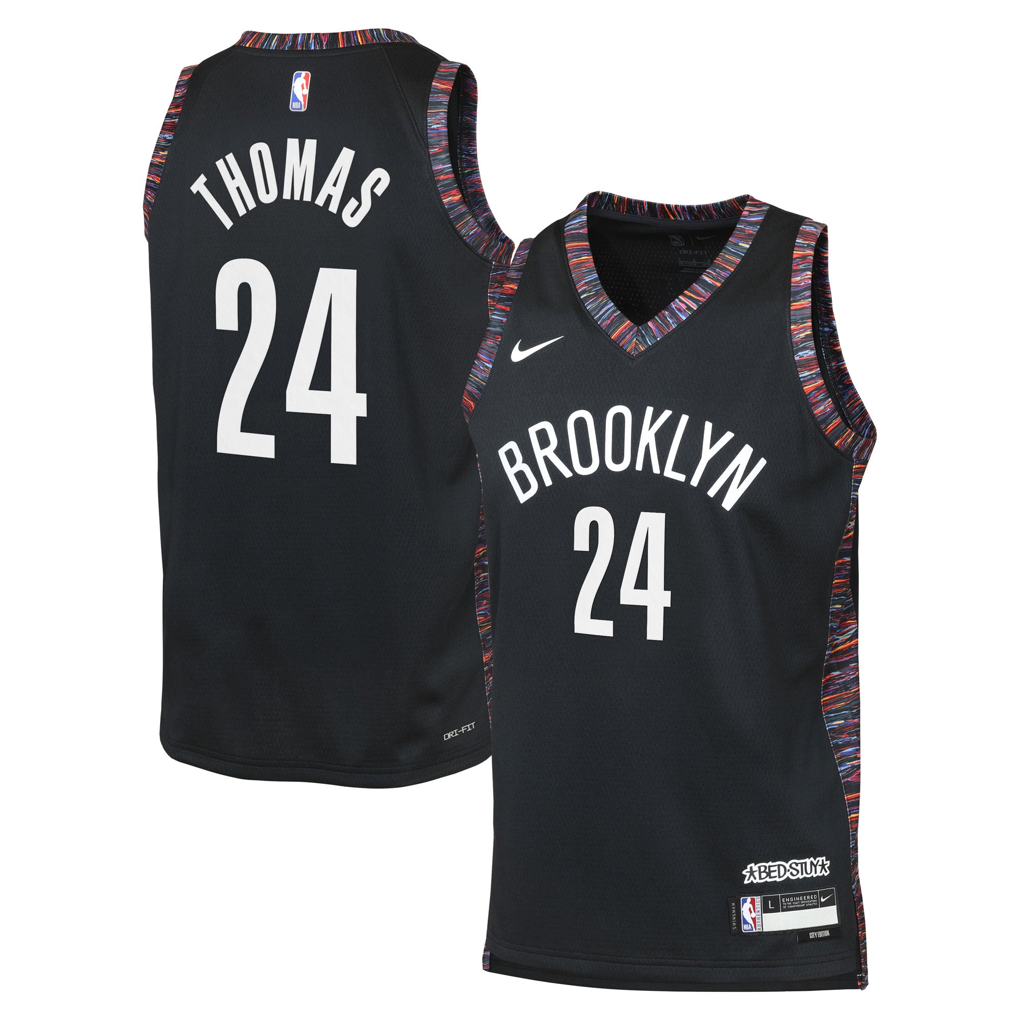 Brooklyn Nets Nike 2025/26 City Edition Swingman Jersey - Black - Cam Thomas - Youth