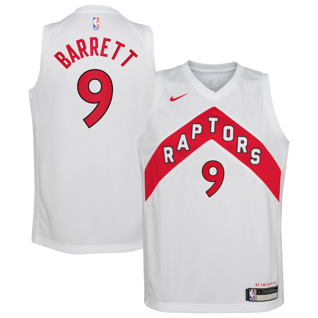 Toronto Raptors Nike Association Edition Swingman Jersey - White - RJ Barrett - Youth
