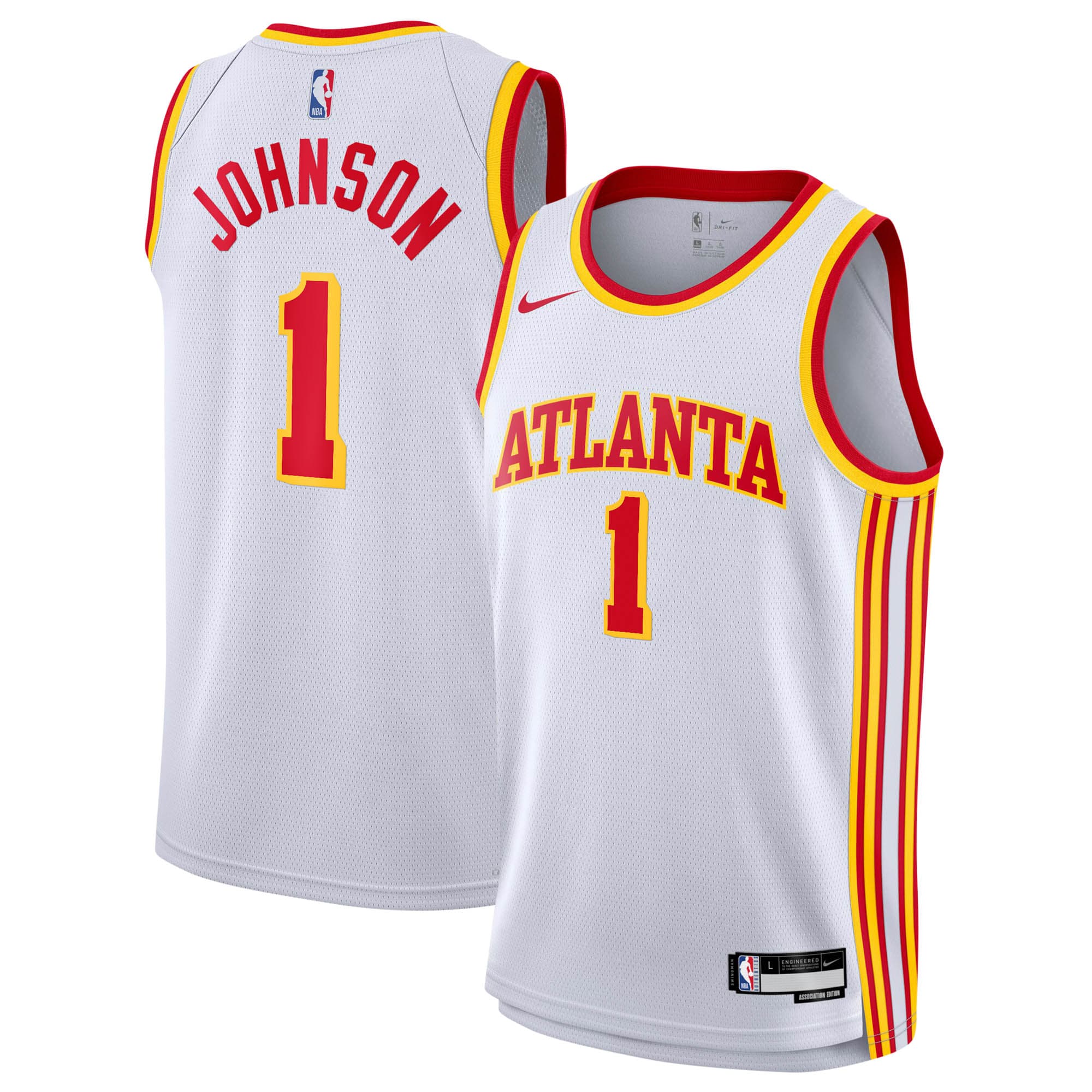 Atlanta Hawks Nike Association Edition Swingman Jersey - White - Jalen Johnson - Youth