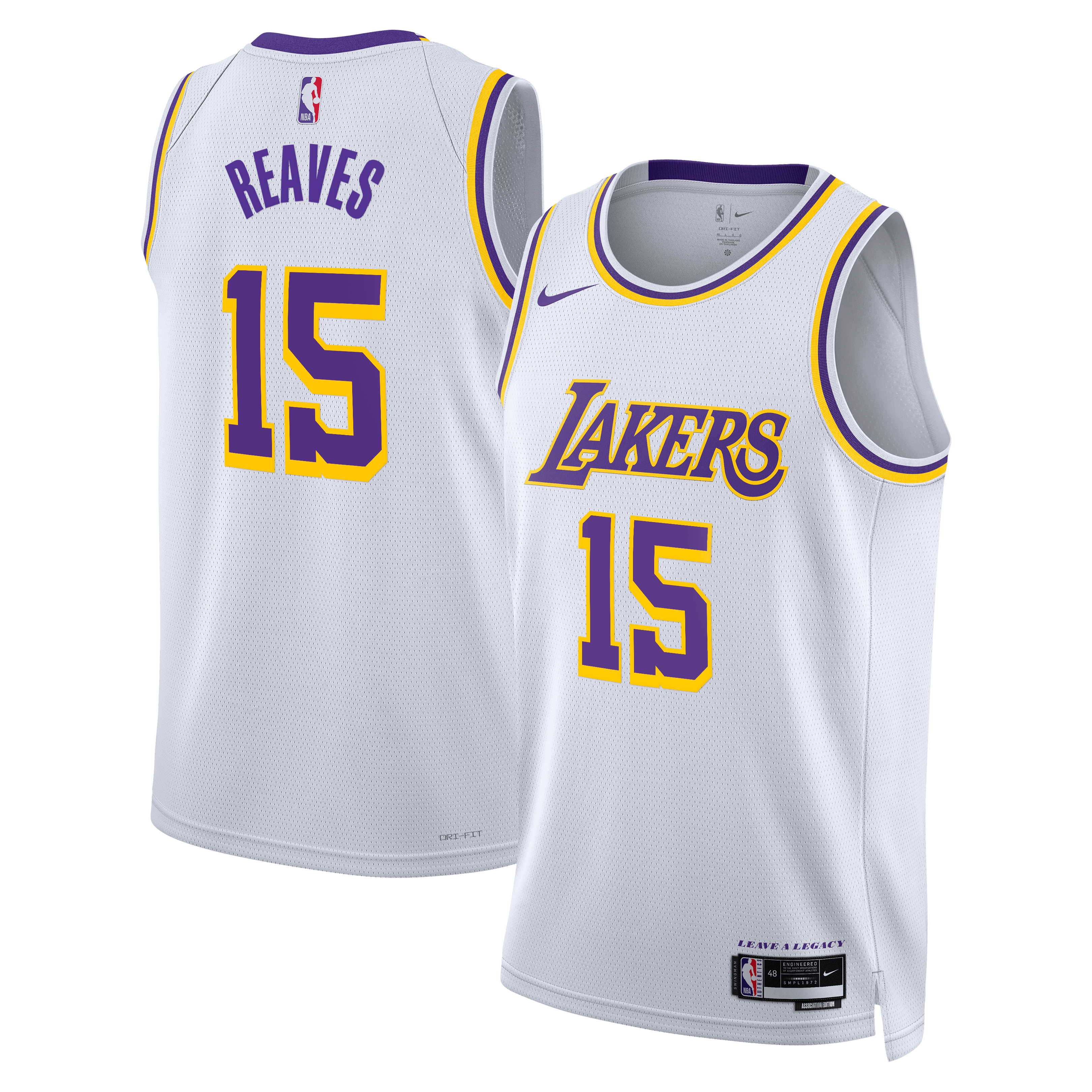 Los Angeles Lakers Nike Association Edition Swingman Jersey - White - Austin Reaves - Unisex