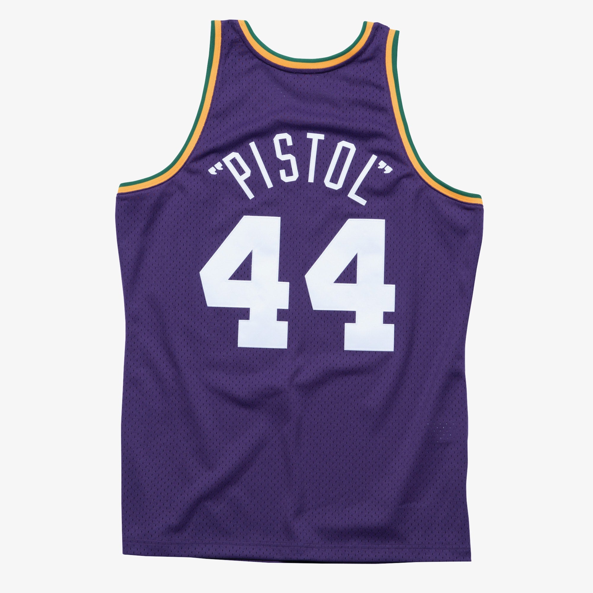 New Orleans Jazz Mitchell & Ness Pete Maravich 1974 Swingman Road Authentic Jersey - Purple