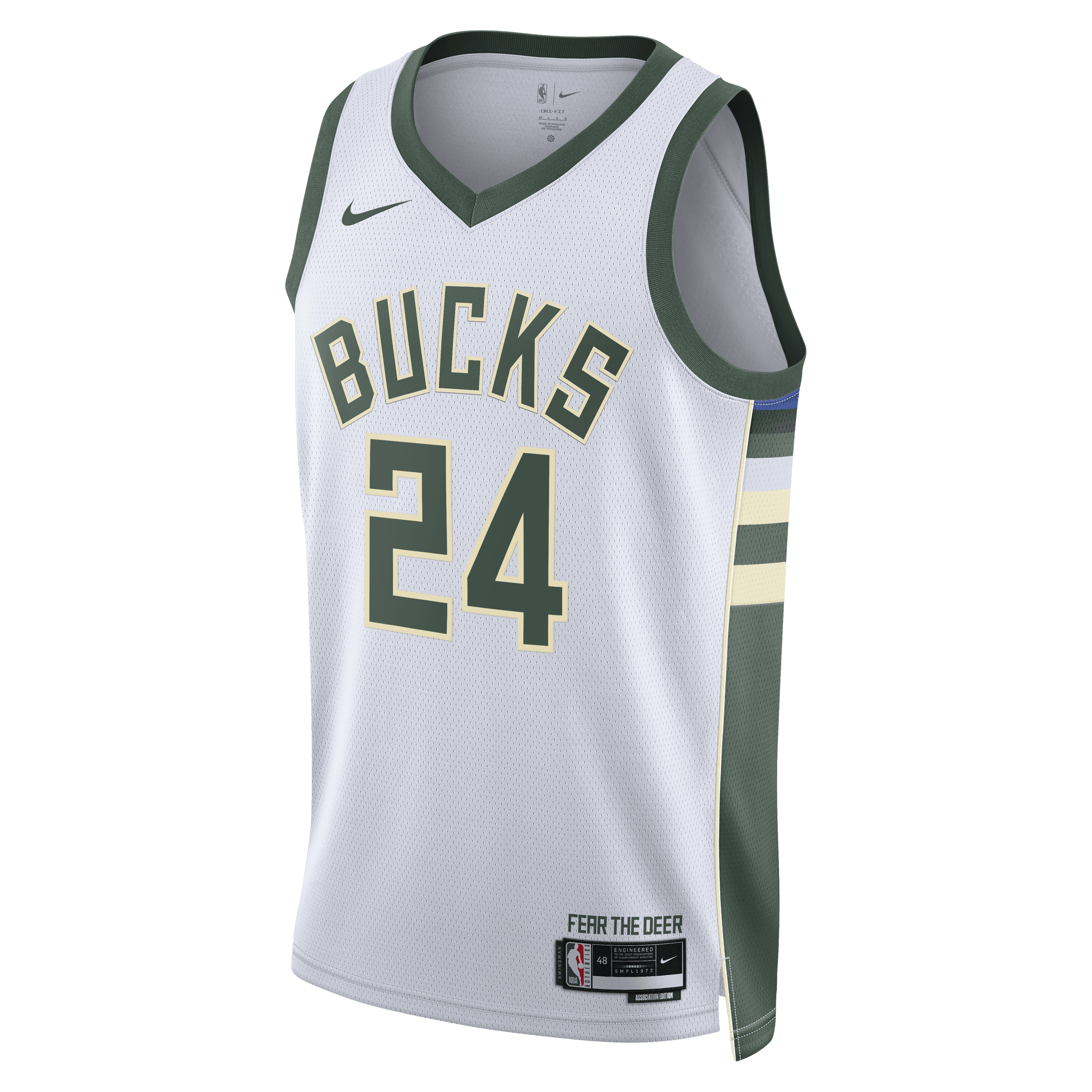 Milwaukee Bucks Nike Association Edition Swingman Jersey - White - Jaime Jaquez Jr. - Unisex