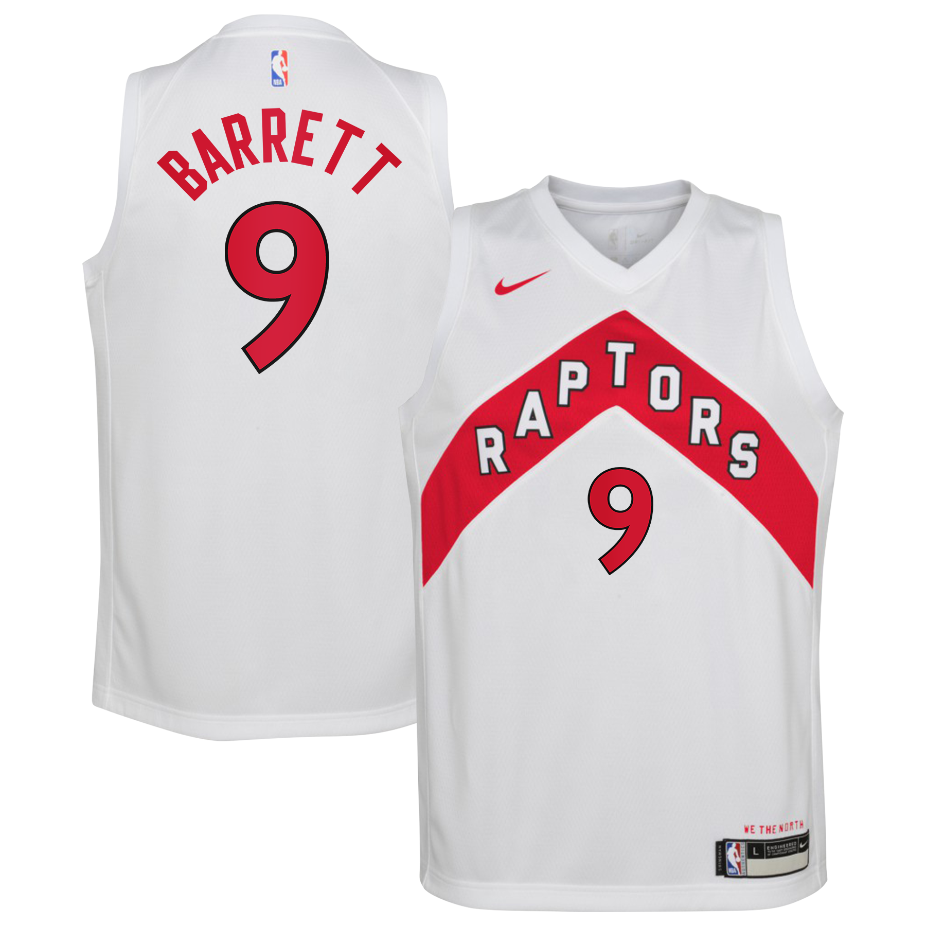 Toronto Raptors Nike Association Edition Swingman Jersey - White - RJ Barrett - Youth