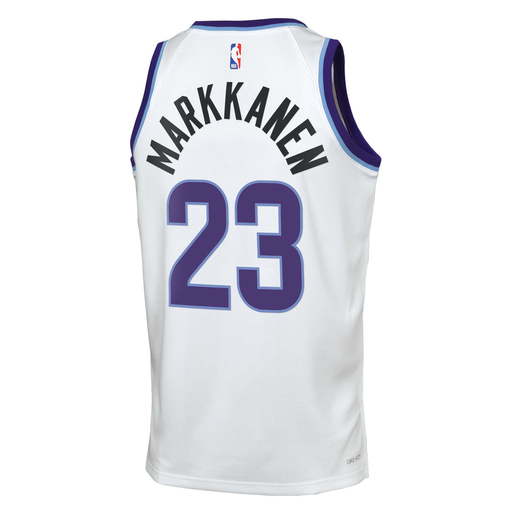 Utah Jazz Nike Replica Association Edition Swingman Jersey - White - Lauri Markkanen - Youth
