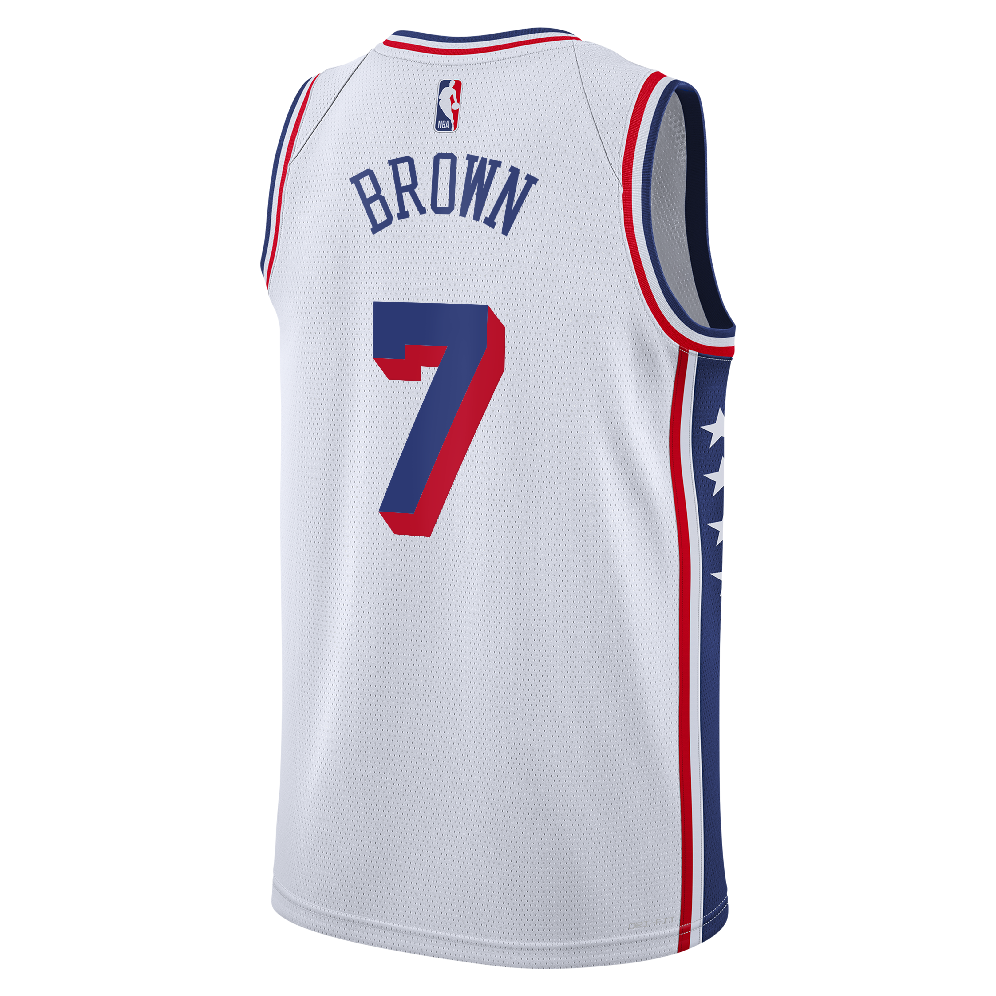 Philadelphia 76ers Nike Association Edition Swingman Jersey - White - Jaylen Brown - Youth