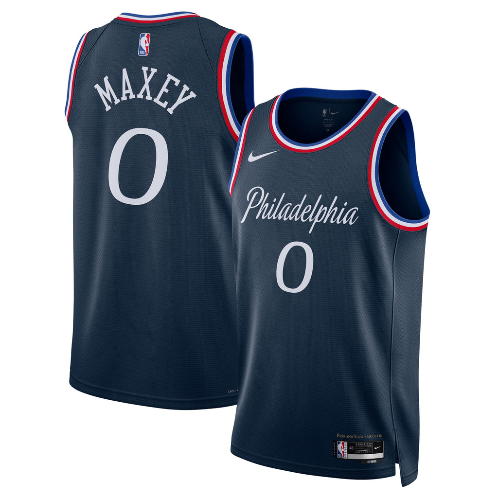 Philadelphia 76ers Nike 2025/26 City Edition Swingman Jersey - Navy - Tyrese Maxey - Unisex