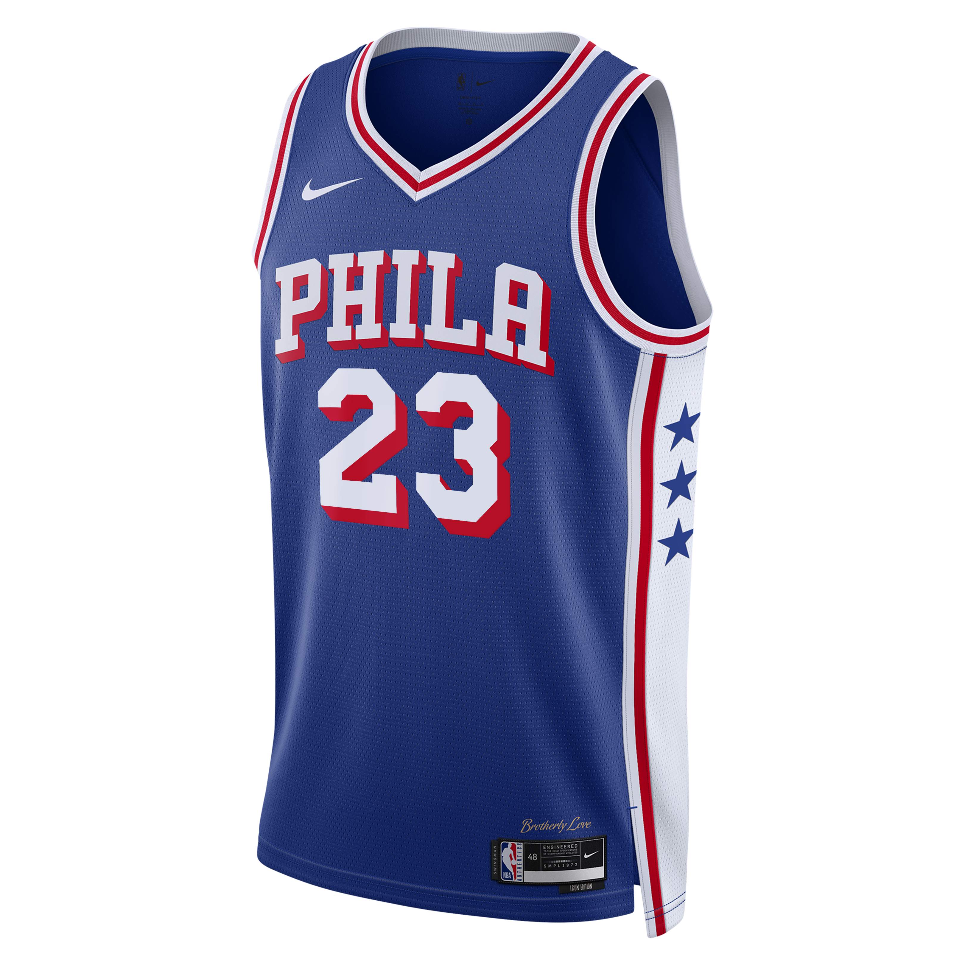 Philadelphia 76ers Nike Icon Edition Swingman Jersey - Royal - Lebron James - Unisex