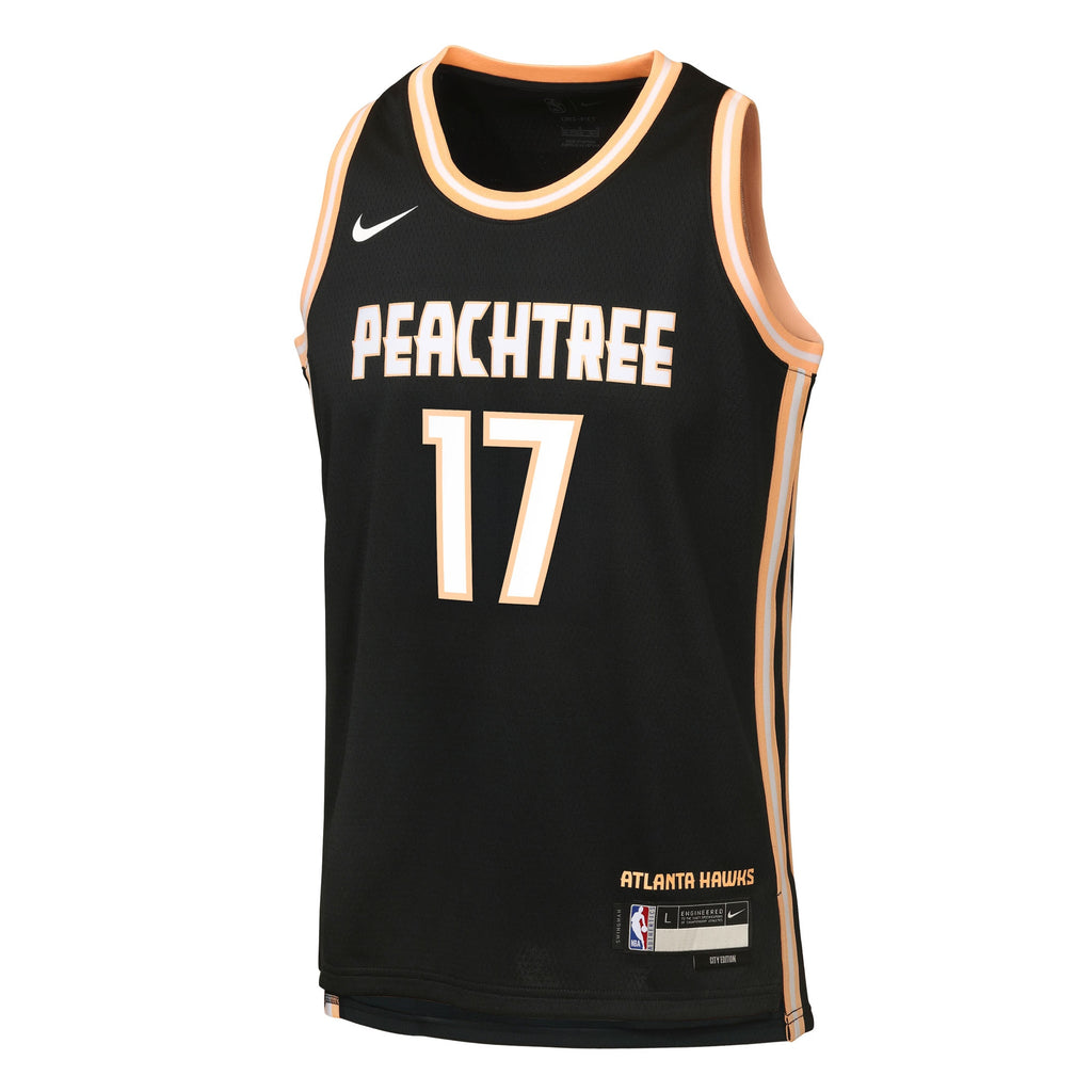 Atlanta Hawks Nike 2025/26 City Edition Swingman Jersey - Black - Onyeka Okongwu - Youth