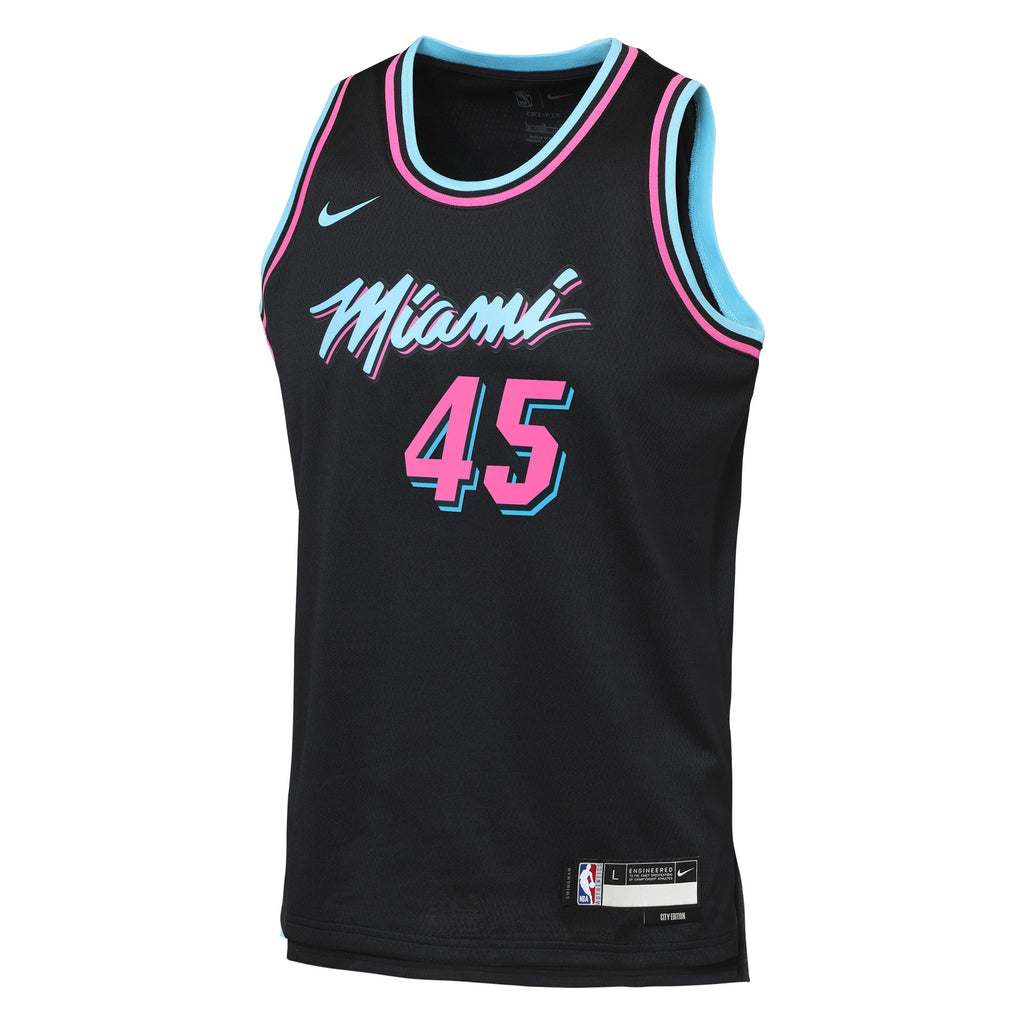 Miami Heat Nike 2025/26 City Edition Swingman Jersey - Black - Davion Mitchell - Youth