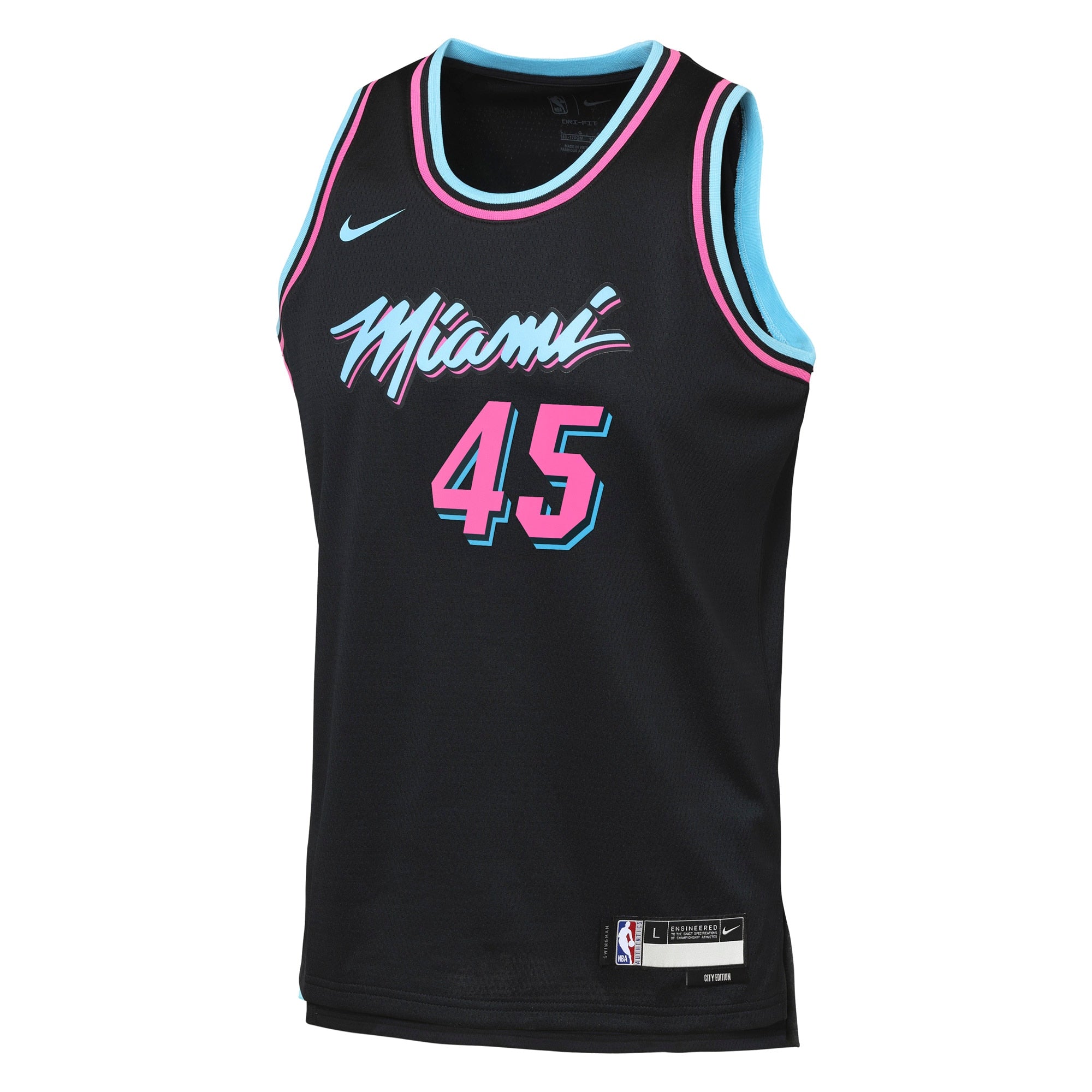 Miami Heat Nike 2025/26 City Edition Swingman Jersey - Black - Davion Mitchell - Youth