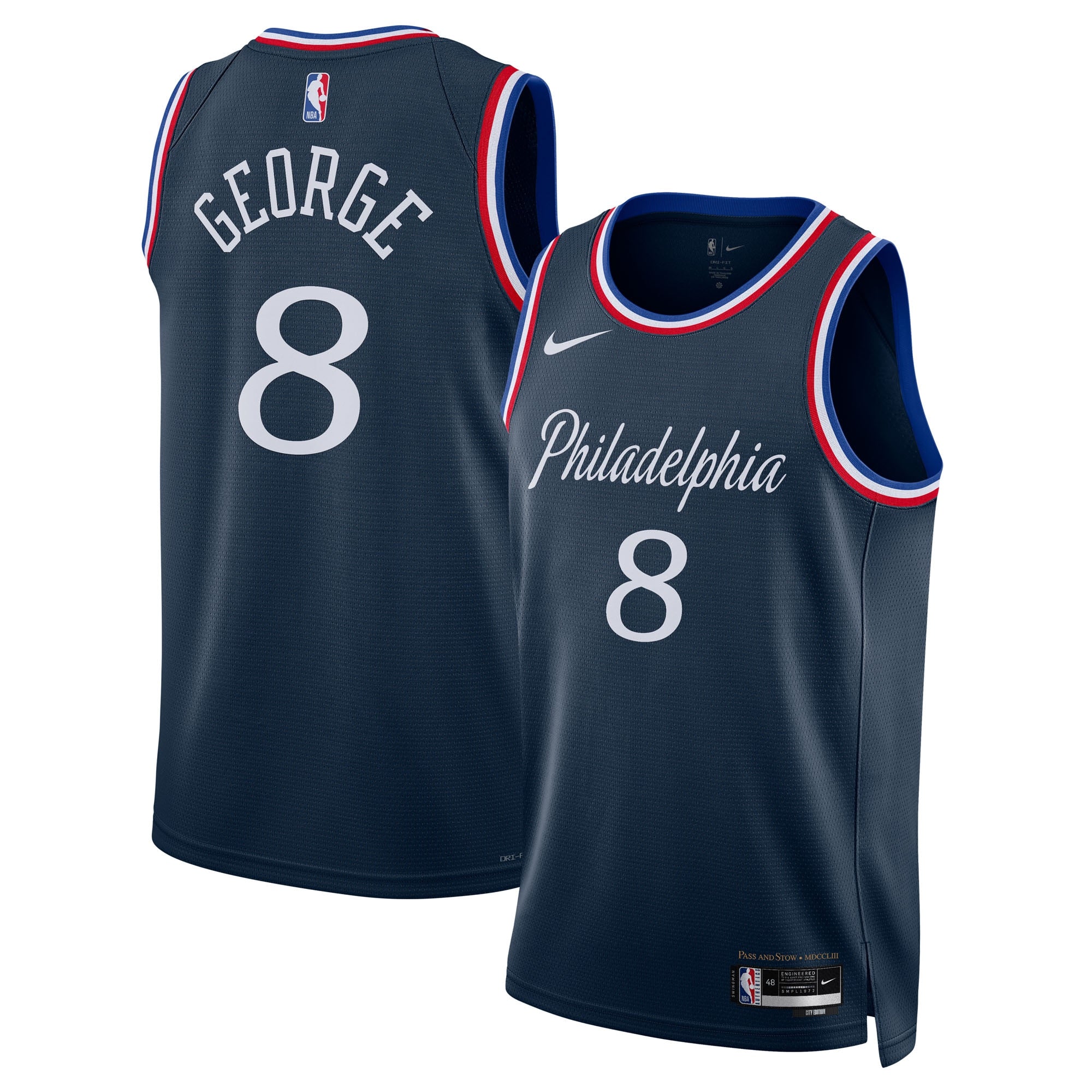 Philadelphia 76ers Nike 2025/26 City Edition Swingman Jersey - Navy - Paul George - Unisex