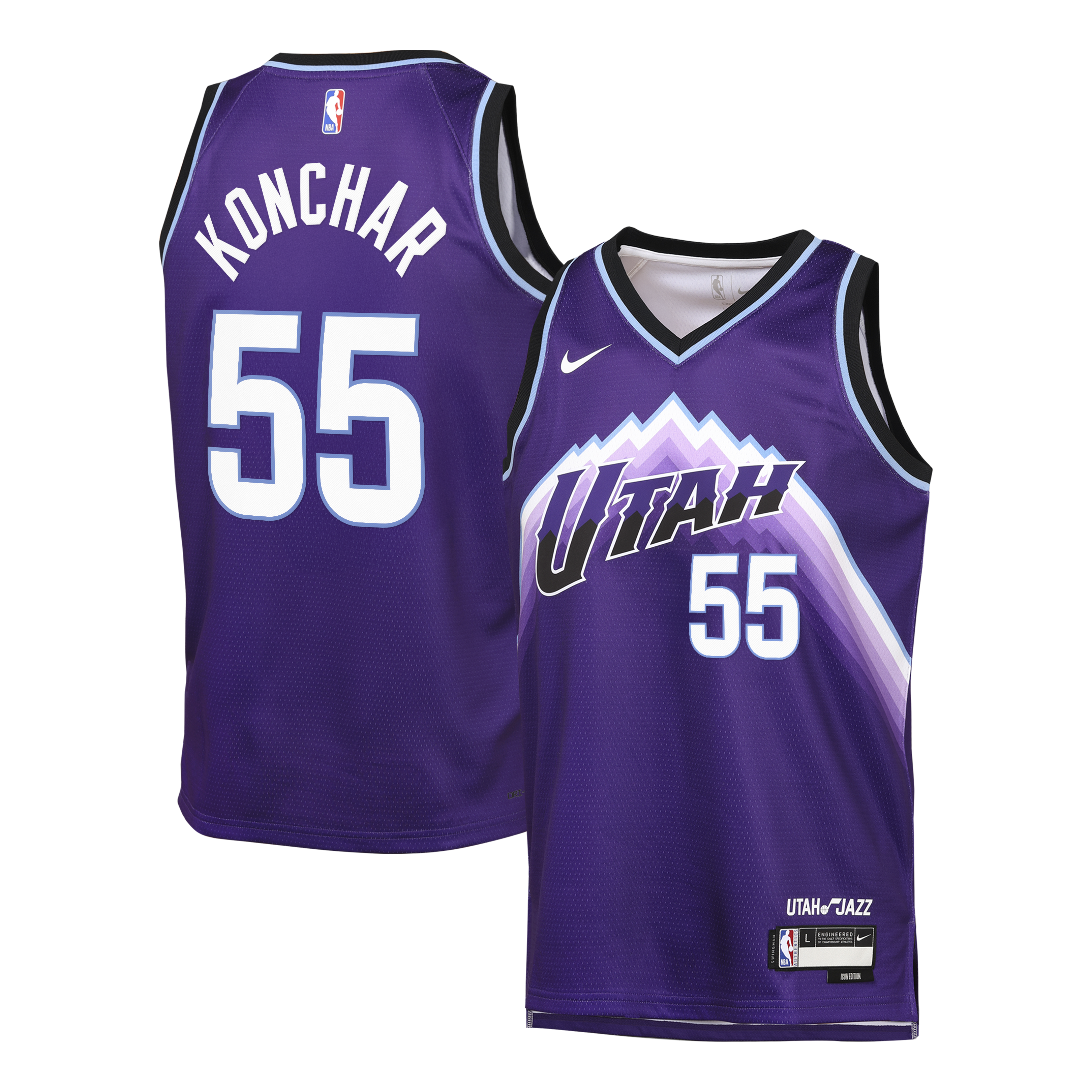Utah Jazz Nike Replica Icon Edition Swingman Jersey - Purple - John Konchar - Youth