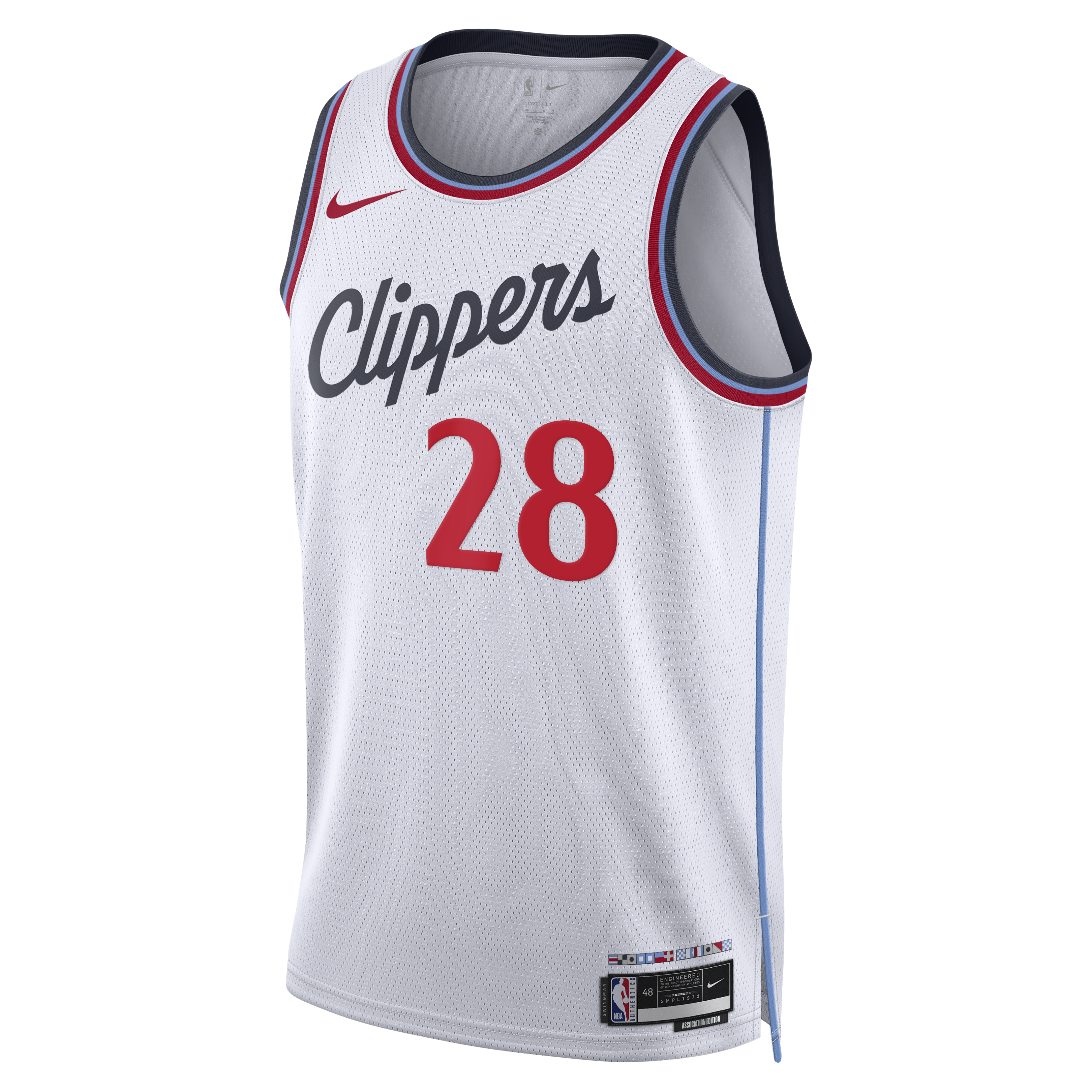 Los Angeles Clippers Nike Replica Association Edition Swingman Jersey - White - Rui Hachimura - Unisex