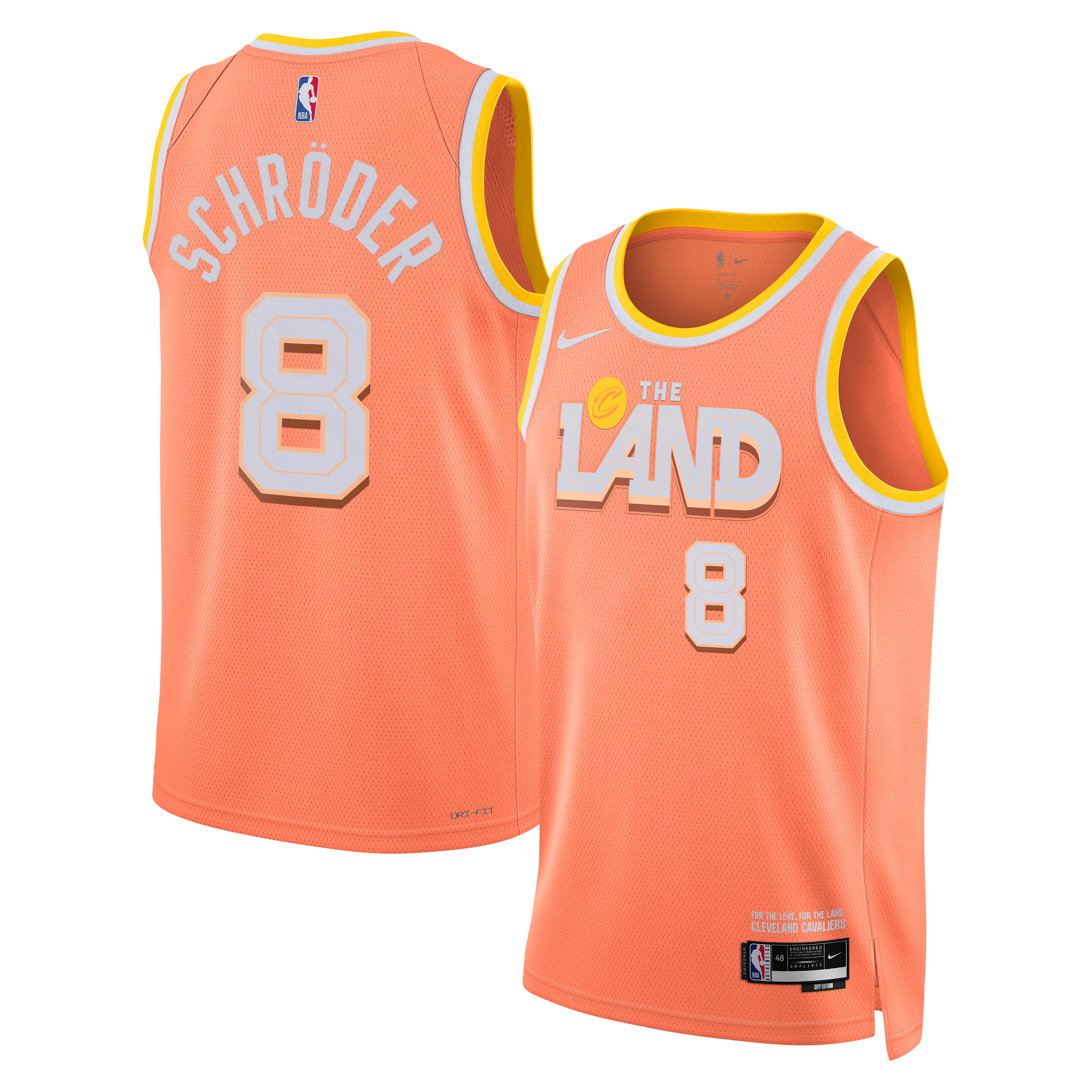 Nike Cleveland Cavaliers 2025/26 City Edition Swingman Jersey - Orange - Dennis Schröder - Unisex