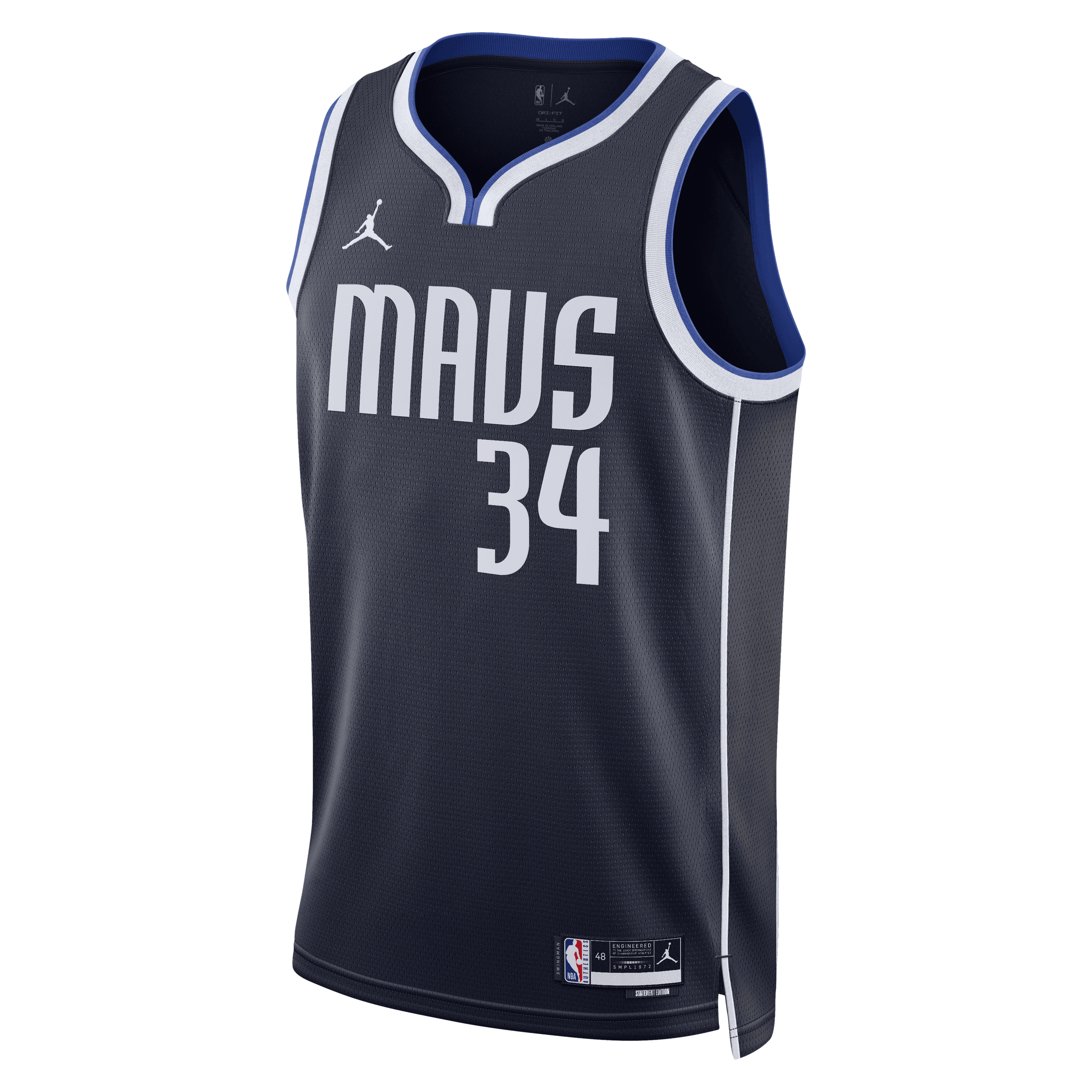 Dallas Mavericks Jordan Brand Statement Edition Swingman Jersey - Navy - Santi Aldama - Unisex