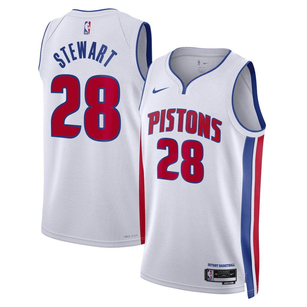 Detroit Pistons Nike Association Edition Swingman Jersey - White - Isaiah Stewart - Unisex