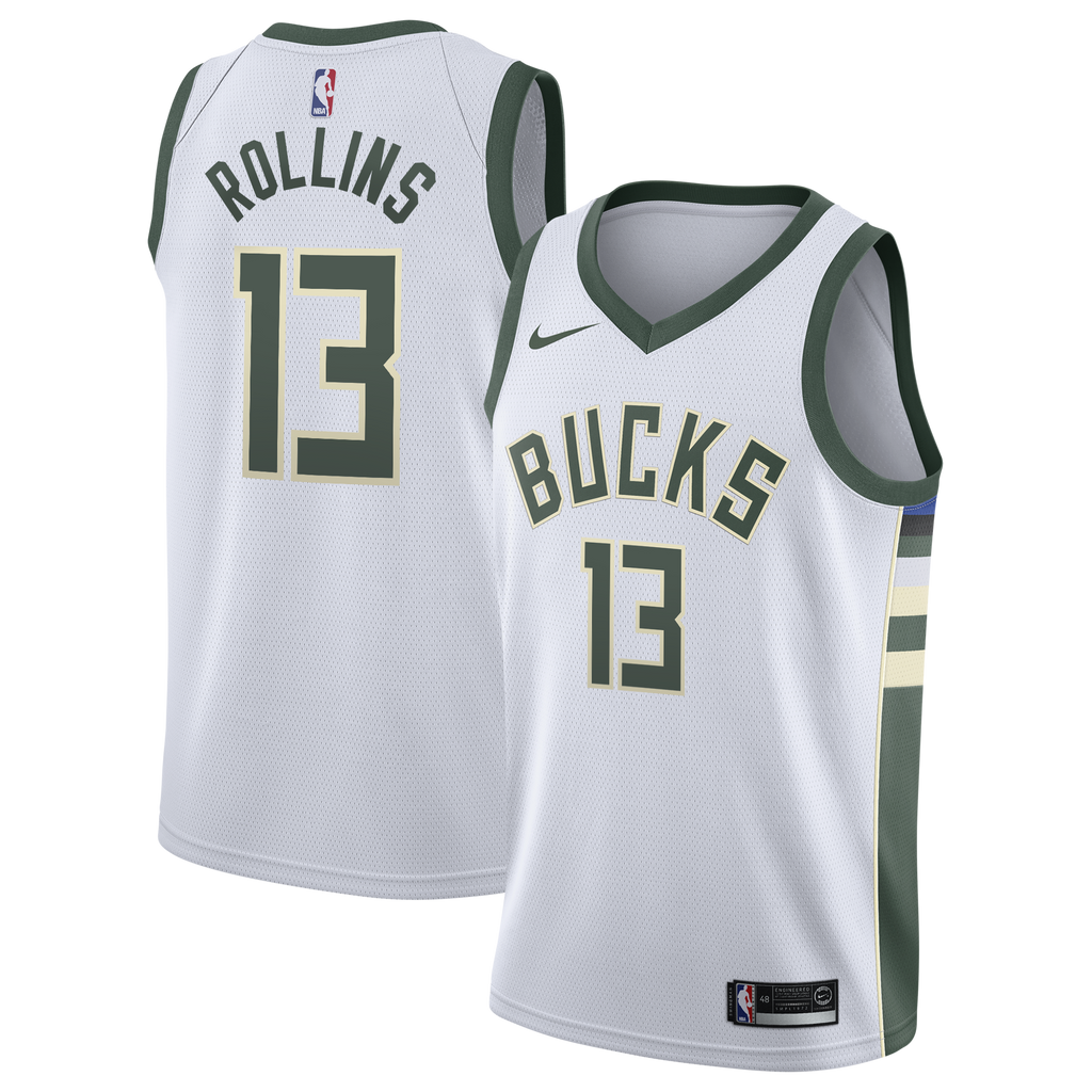 Milwaukee Bucks Nike Association Edition Swingman Jersey - White - Ryan Rollins - Youth