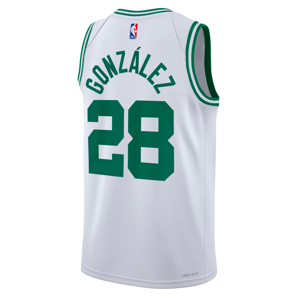 Boston Celtics Nike Association Edition Swingman Jersey - White - Hugo González - Unisex