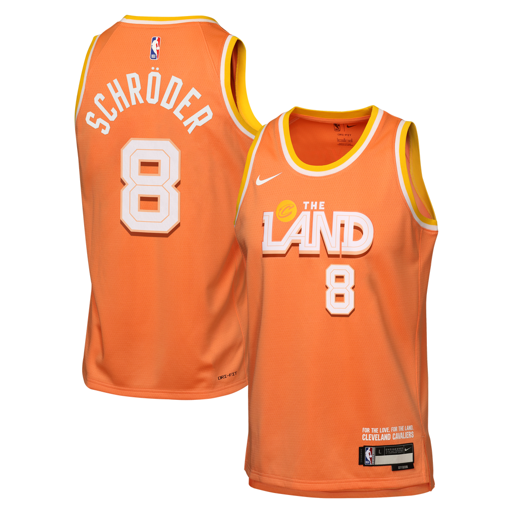 Nike Cleveland Cavaliers 2025/26 City Edition Swingman Jersey - Orange - Dennis Schröder - Youth