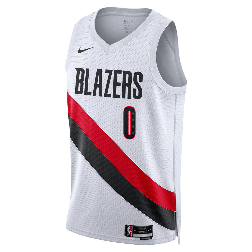 Portland Trail Blazers Nike Replica Association Edition Swingman Jersey - White - Damian Lillard - Unisex