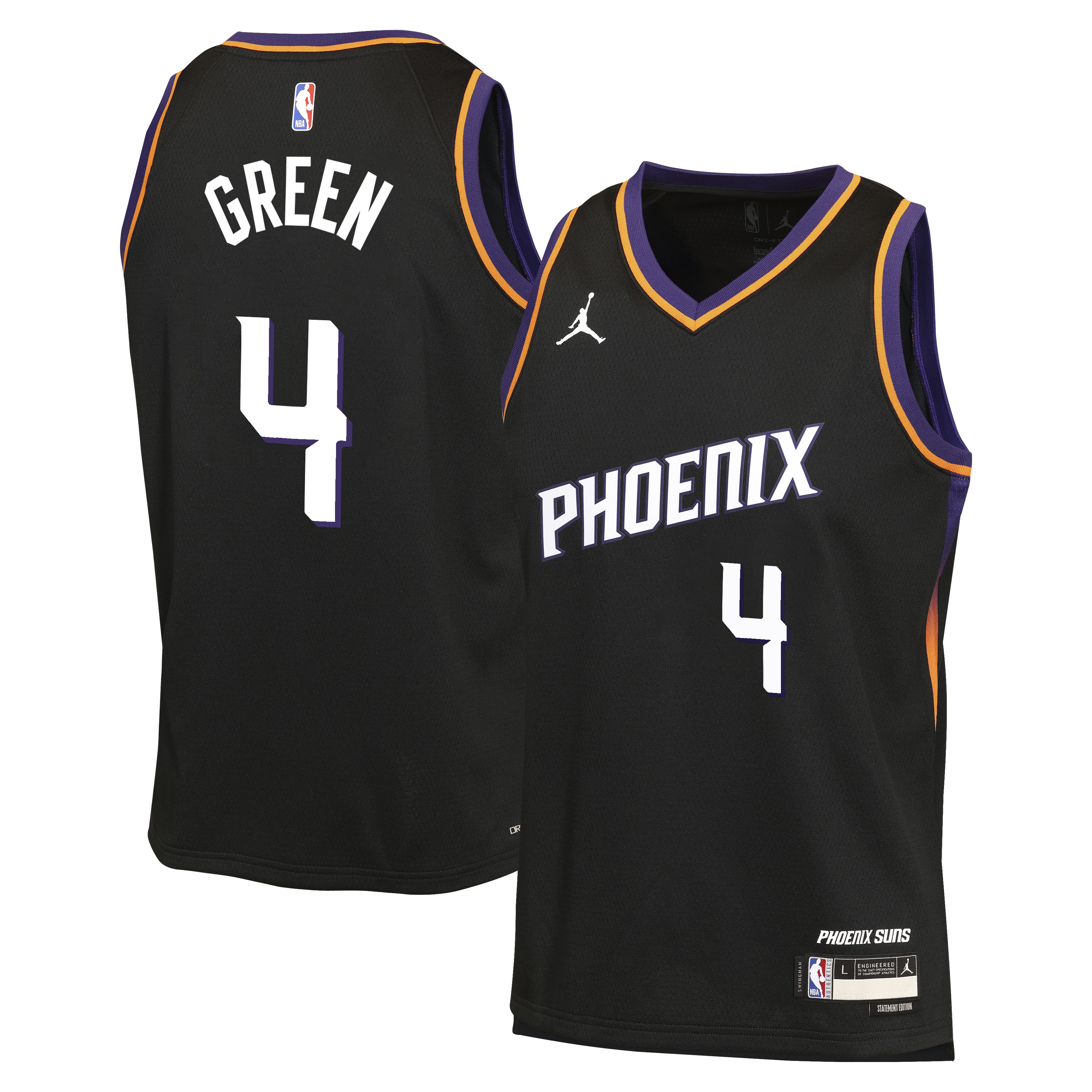 Phoenix Suns Jordan Brand Statement Edition Jersey - Black - Jalen Green - Youth